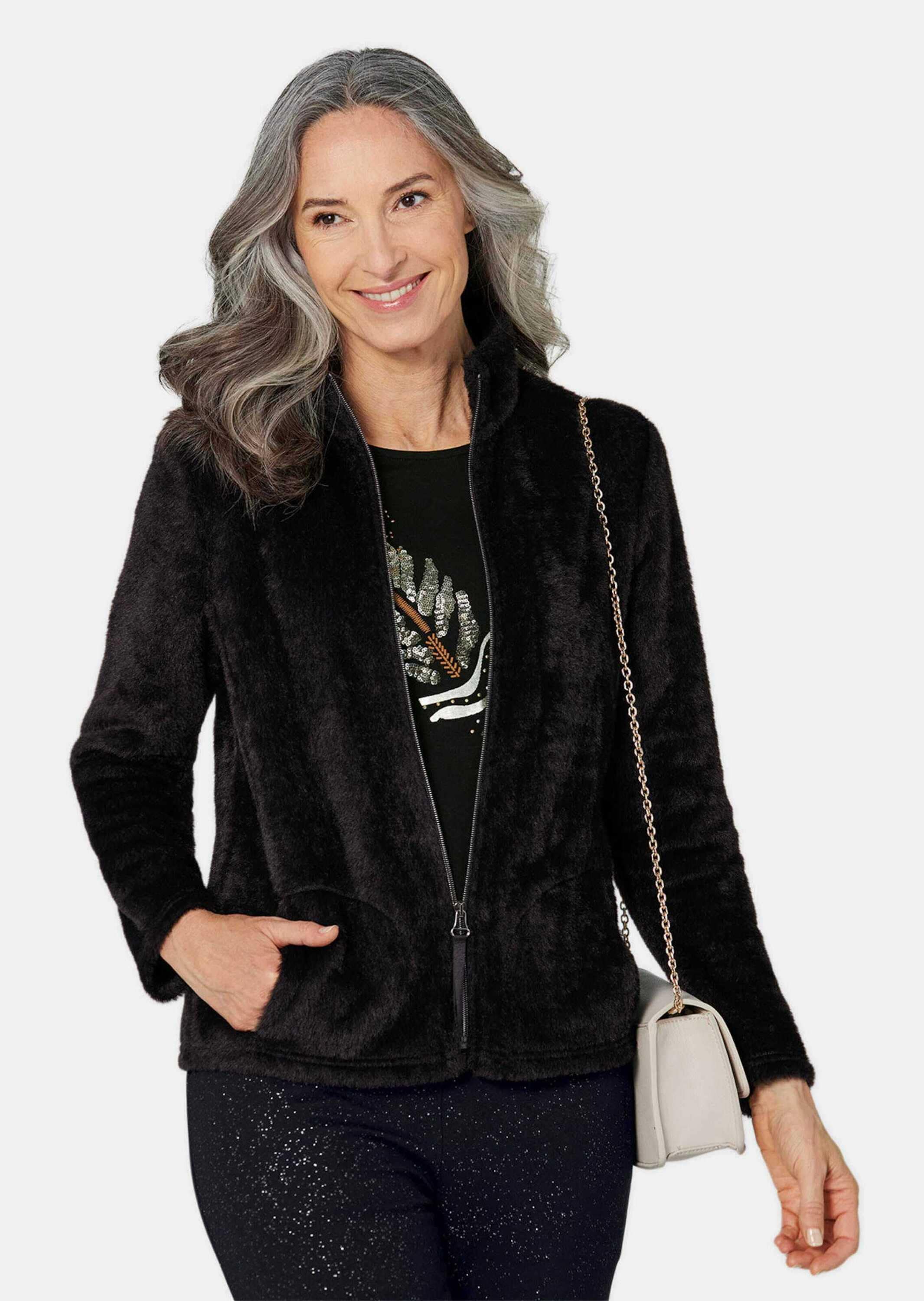 GOLDNER Kurzjacke »Jacke Teddyjacke mit Glanzeffekt«