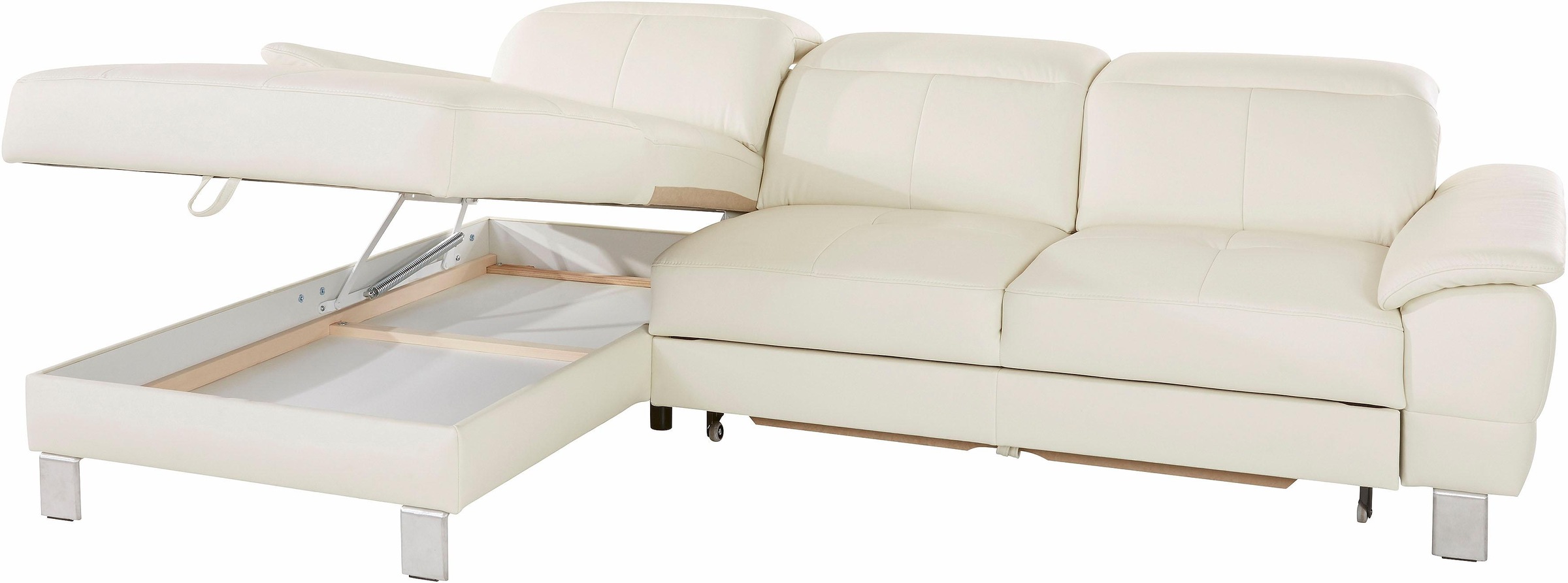 exxpo - sofa fashion Ecksofa »Mantua 2, inkl. Kopf- bzw. Rückenverstellung, bequem, L-Form«, wahlweise mit Bettfunktion und Bettkasten, tolle Verarbeitungsdetails
