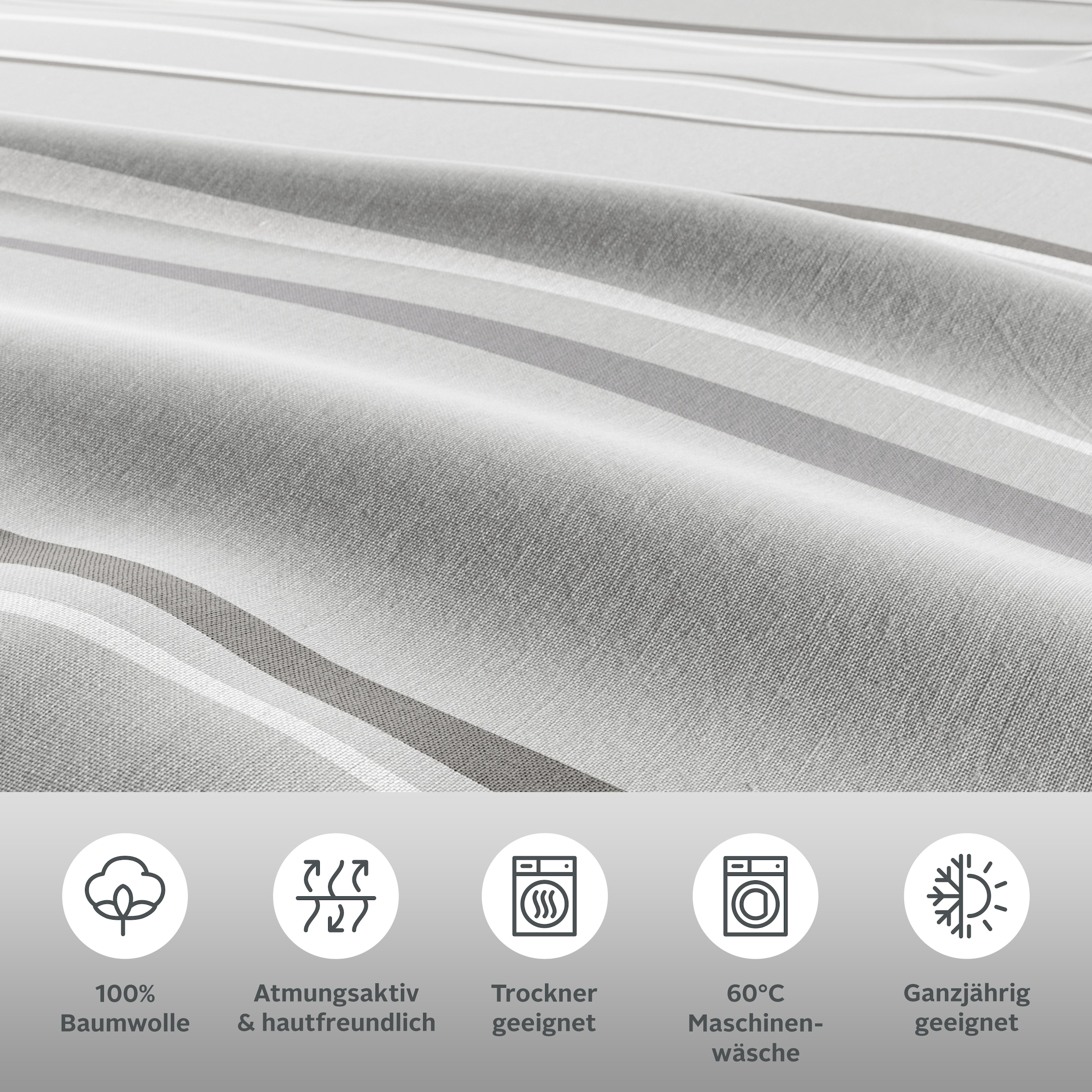 OTTO home Wendebettwäsche »Alvara« 2 Stk. in Gr. 135x200 oder 155x220 cm, 100% Baumwolle, grafisches Motiv