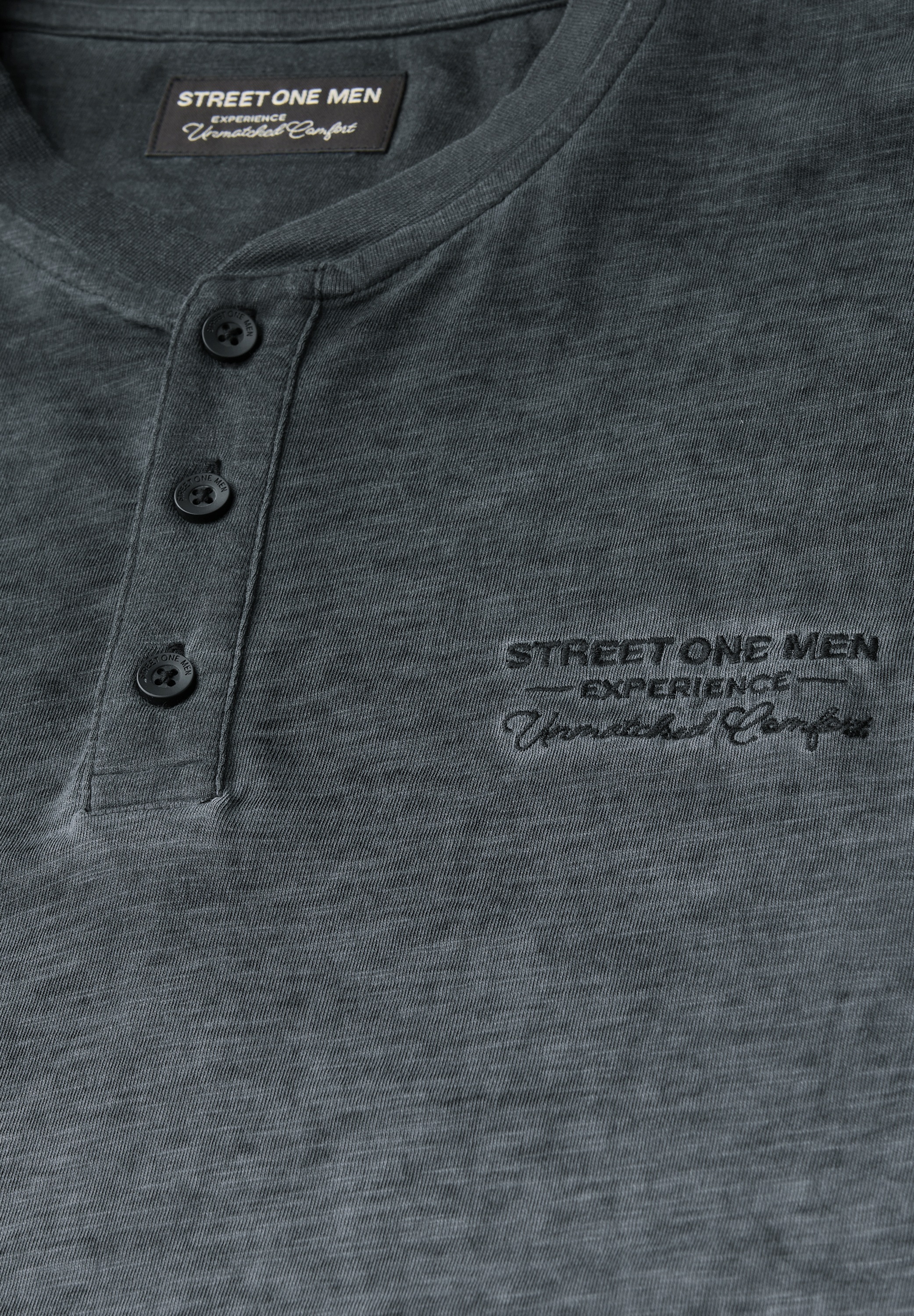 STREET ONE MEN Langarmshirt, aus reiner Baumwolle