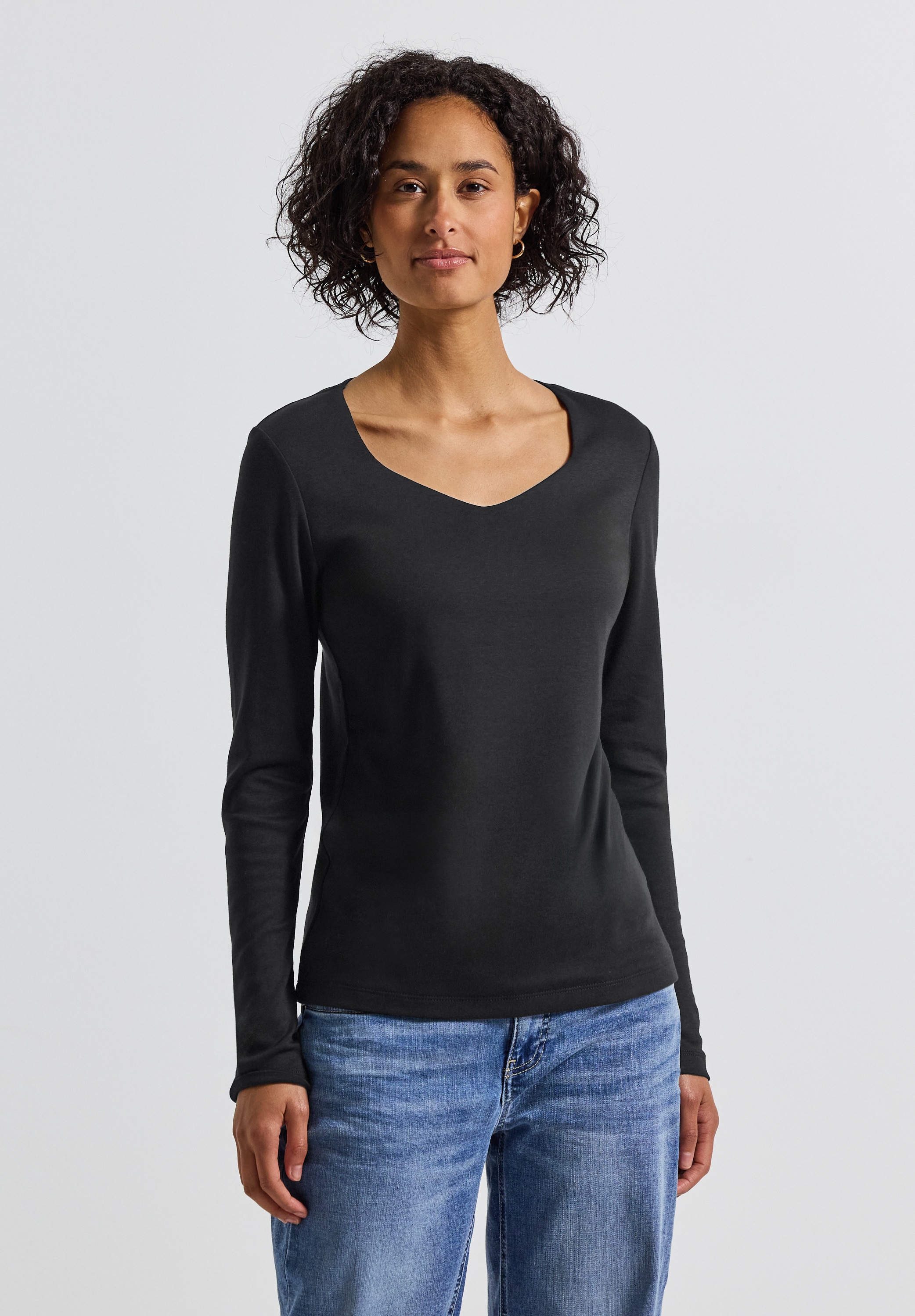 STREET ONE Langarmshirt, im soften Baumwoll-Mix günstig online kaufen