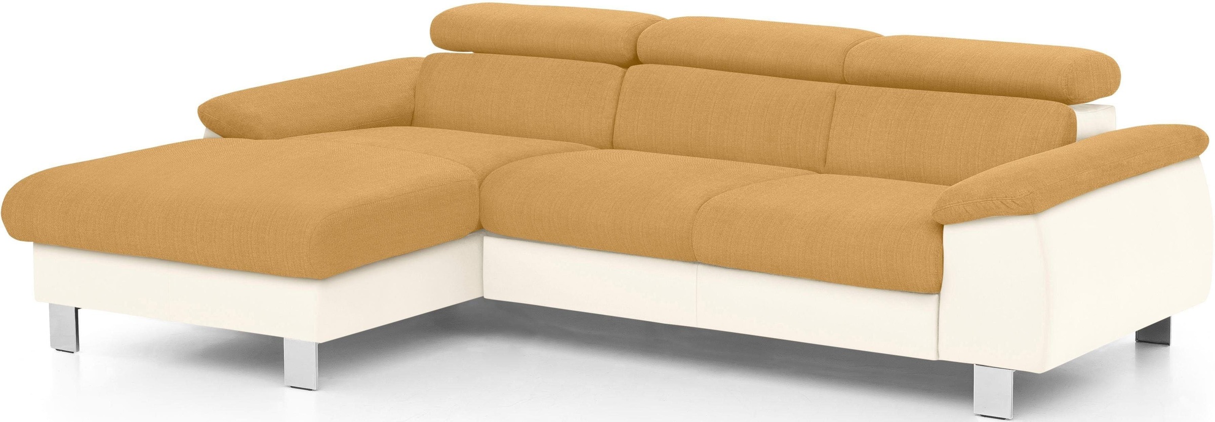 COTTA Polstergarnitur »Komaris«, (Set), bestehend aus Ecksofa und Hocker, mit Kopfteilverstellung