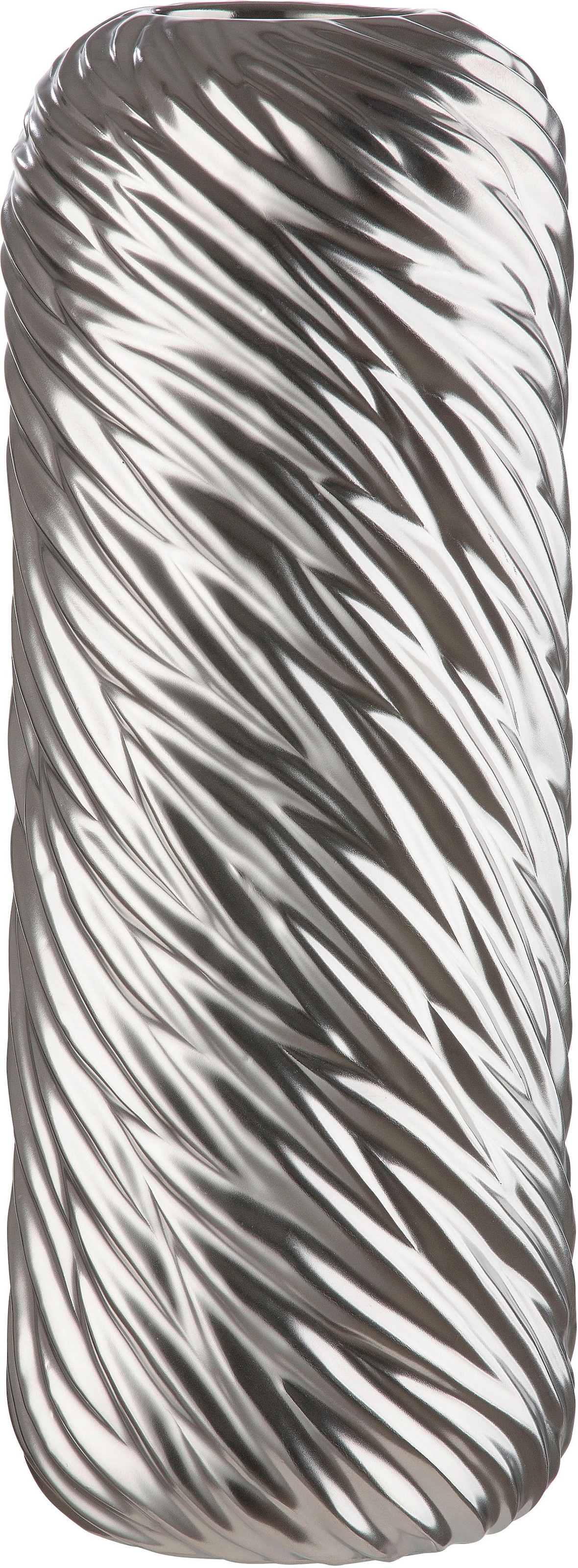 GILDE Dekovase "Wave, Höhe ca. 40 cm", (1 St.), dekorative Vase aus Keramik mit Rillenstruktur, Dekoobjekt