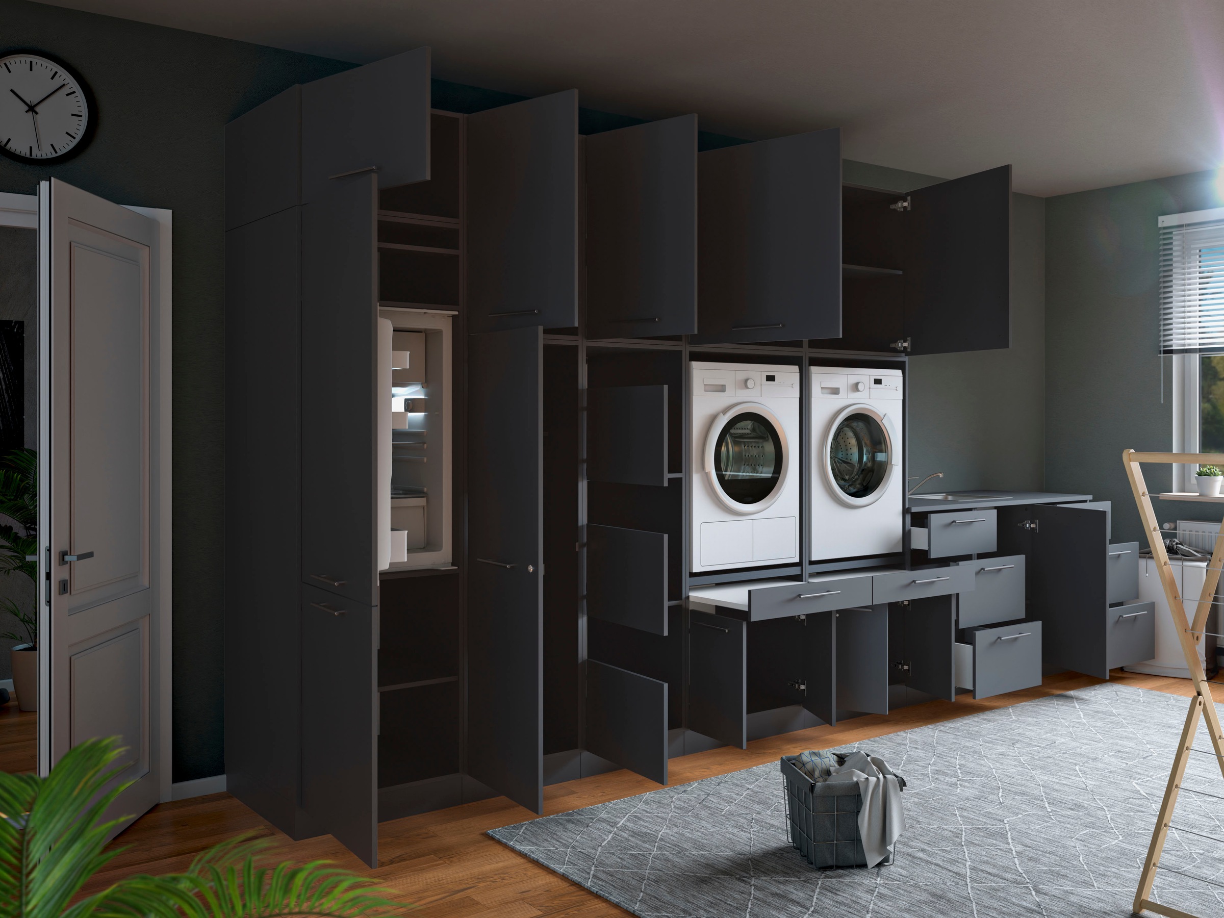 Laundreezy Mehrzweckschrank-Set »Laundreezy, 12-tlg. Mehrzweckschrank-Set B/H/T 445/238/68 cm« 12 Stk. tlg.