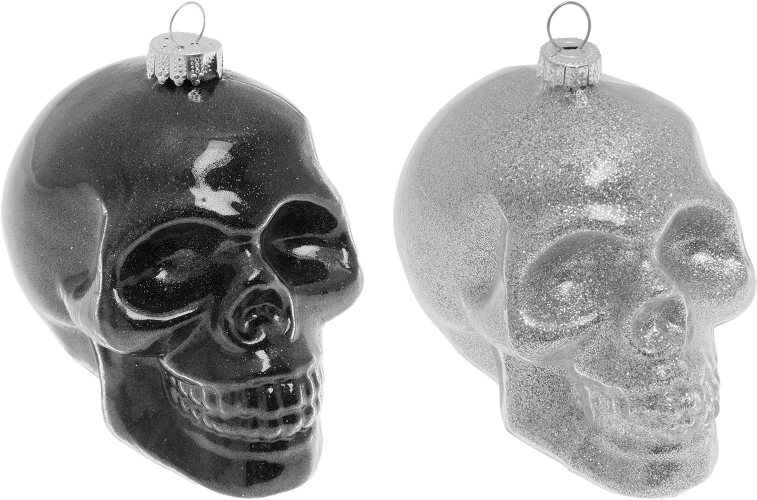 Krebs Glas Lauscha Christbaumschmuck »Totenkopf-Set« Glas, 2 Stück