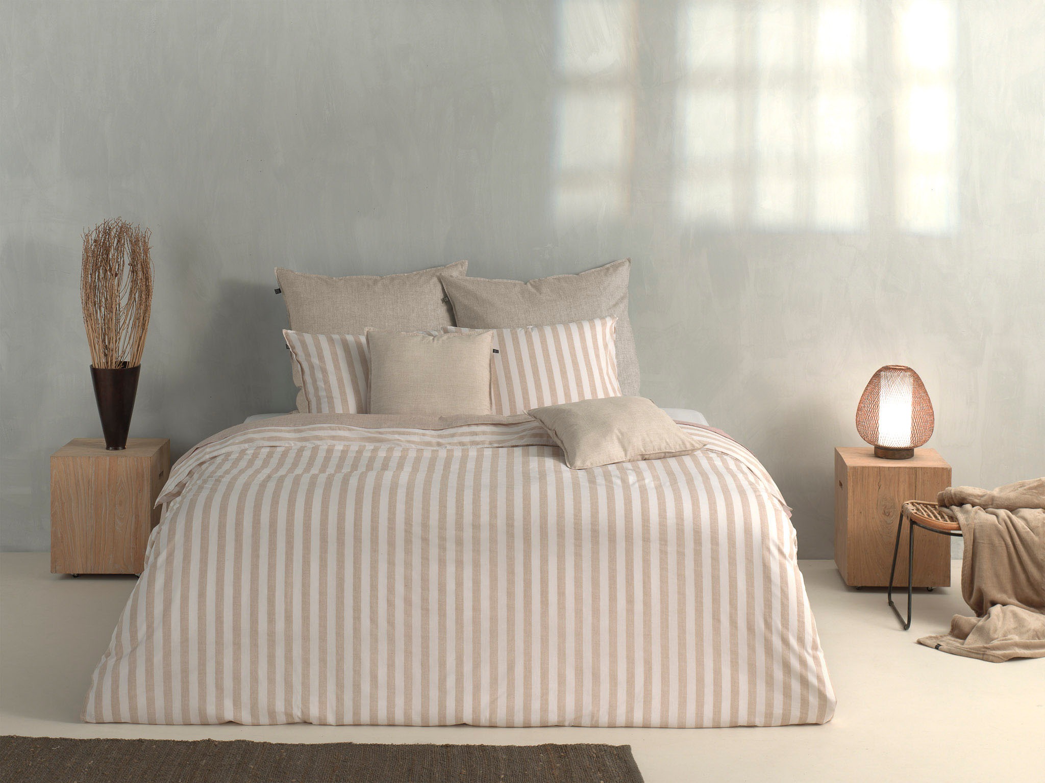 ZO HOME Bettwäsche »Banda-di-Lino« 2 Stk. tlg. Bettwäsche aus 100% Baumwolle, hochwertiges Renforcé