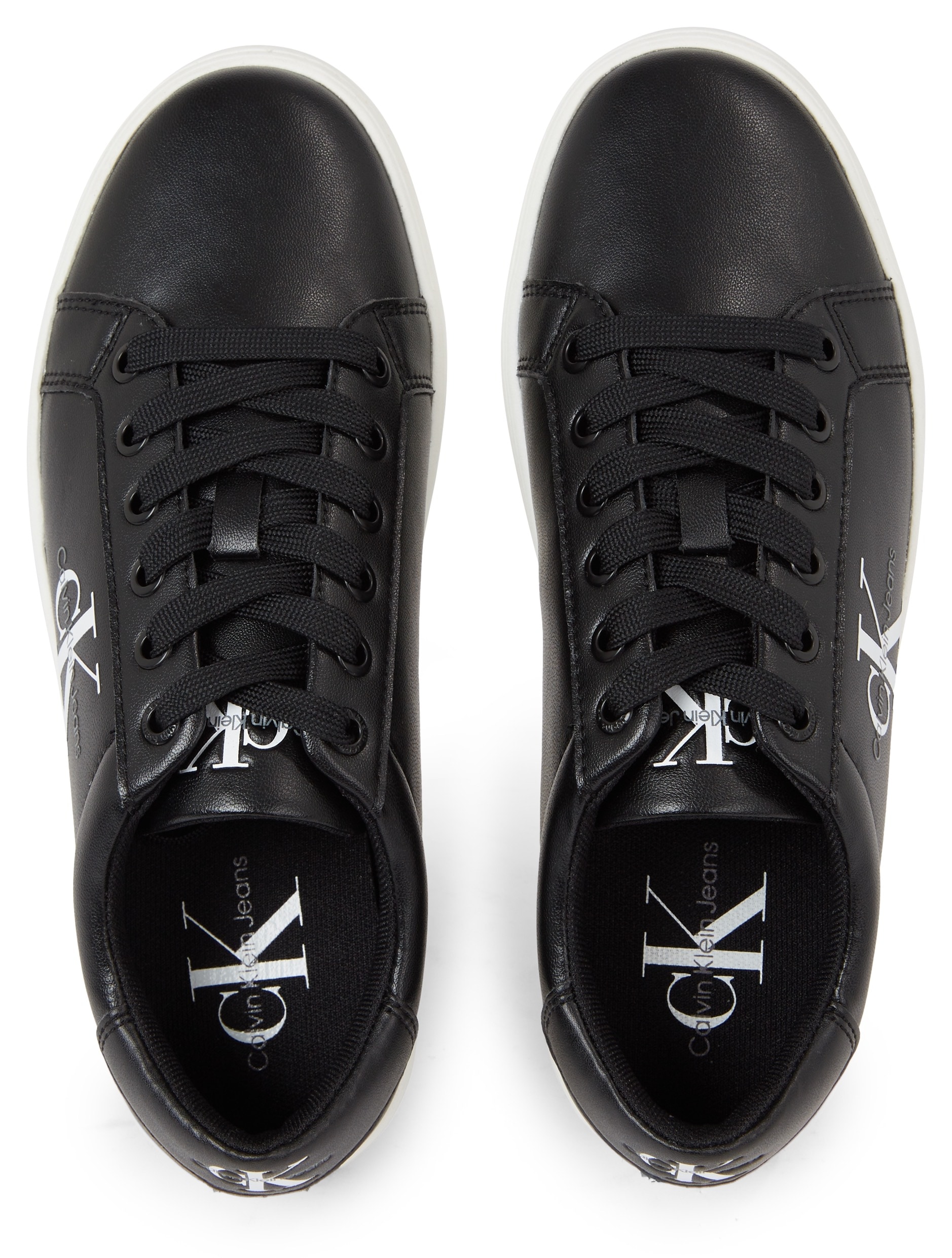 Calvin Klein Jeans Sneaker »CLASSIC CUPSOLE LACEUP LTH WN«, mit seitlichem Logoschriftzug, Freizeitschuh, Halbschuh, Schnürschuh