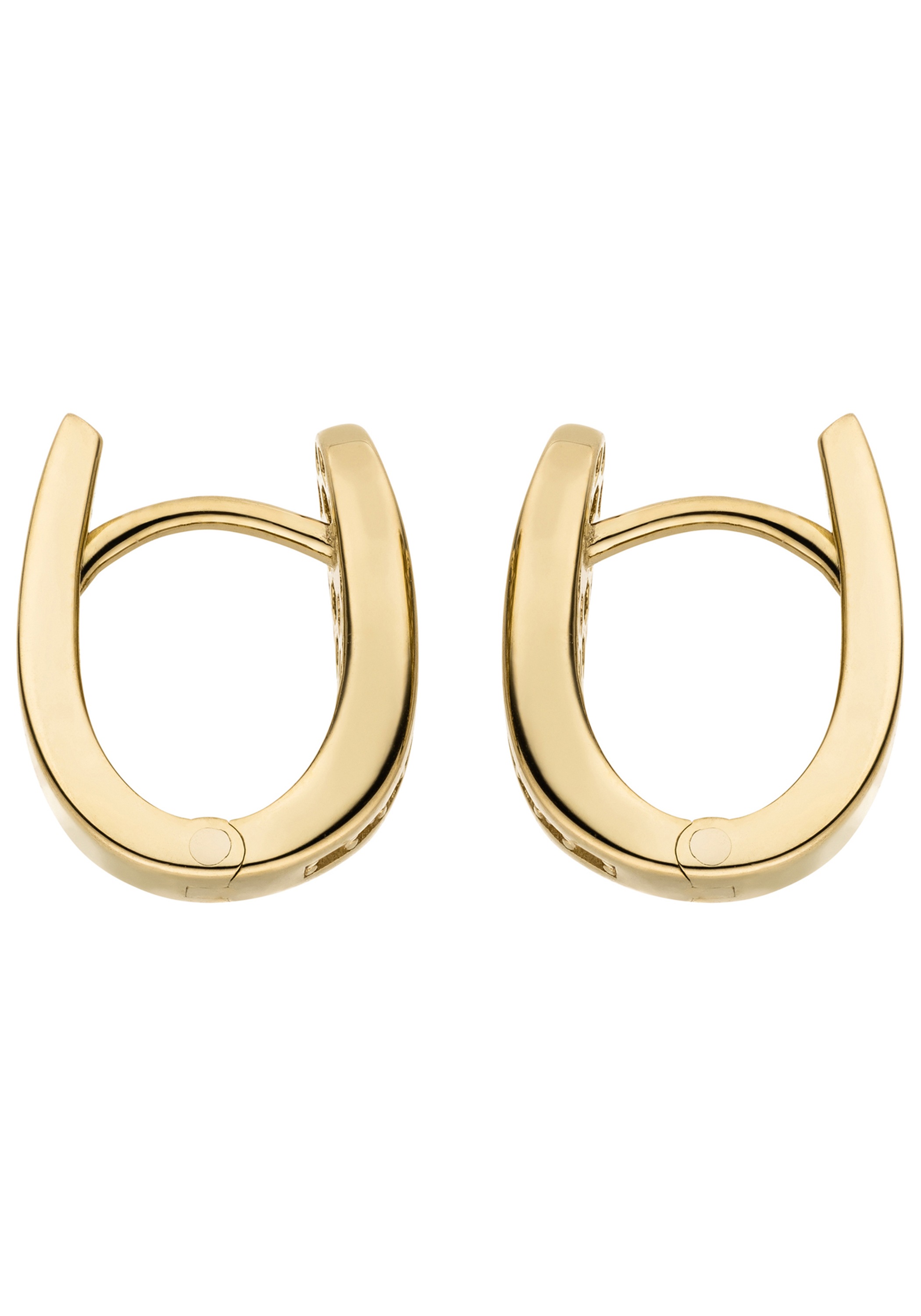 JOBO 13mm Hoop Earrings Yellow Gold White 2