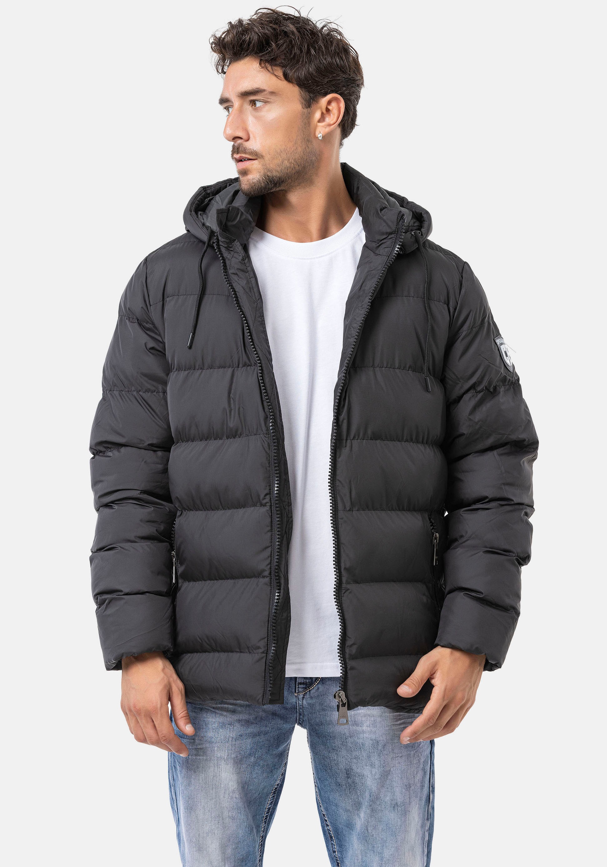 Cipo & Baxx Steppjacke mit Kapuze günstig online kaufen