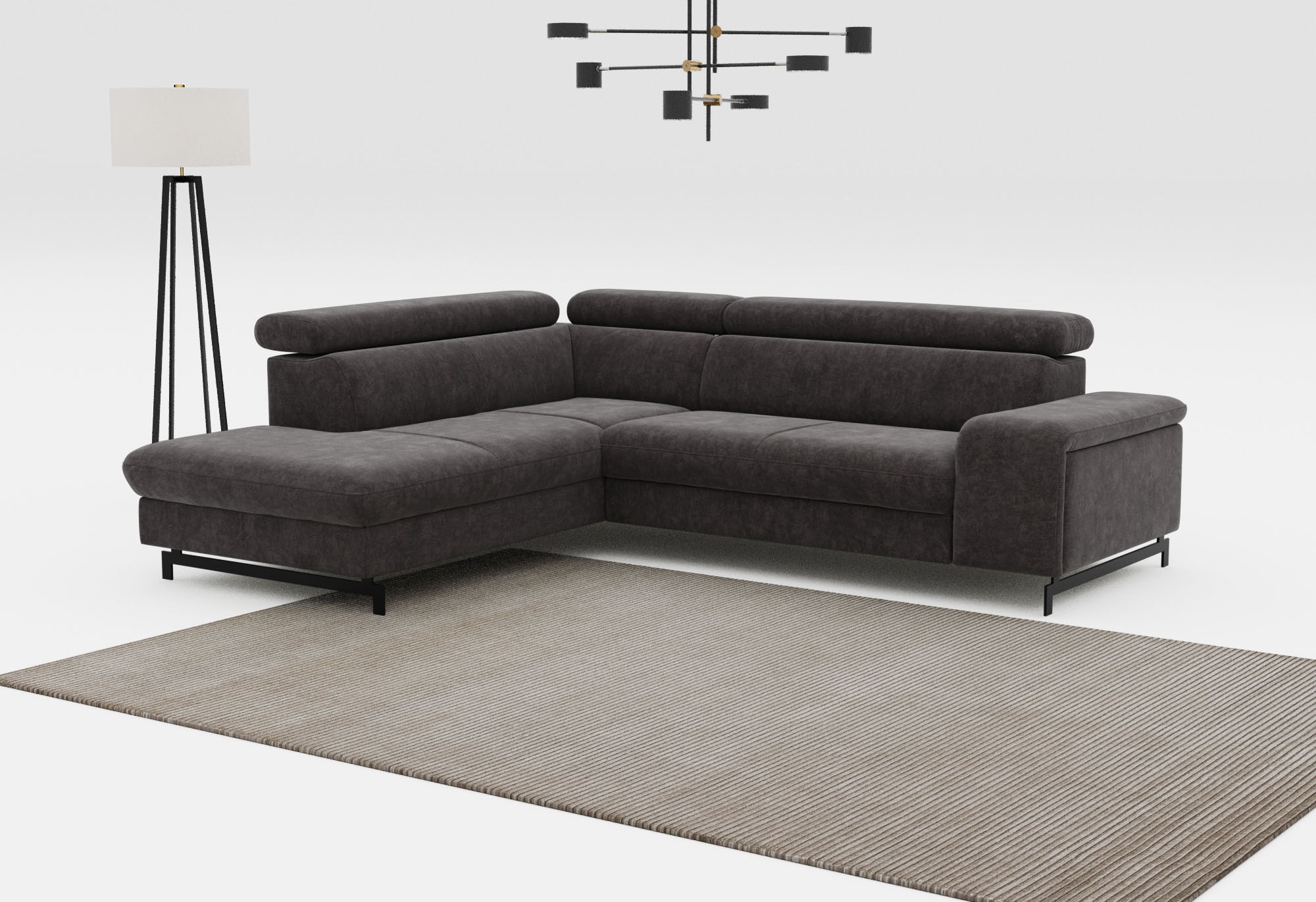 COTTA Ecksofa "Emma L-Form, B: 262 cm" mit Kopfteilverstellung, optional Schlaffunktion & Bettkasten