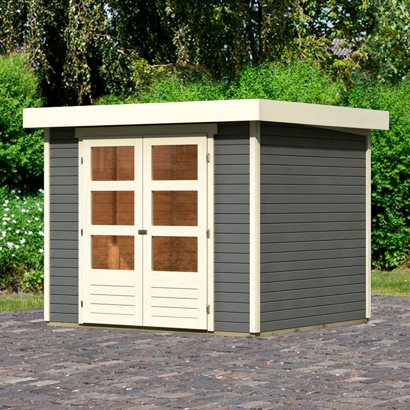 Karibu Gartenhaus »Arnis 3«, naturbelassen oder terragrau