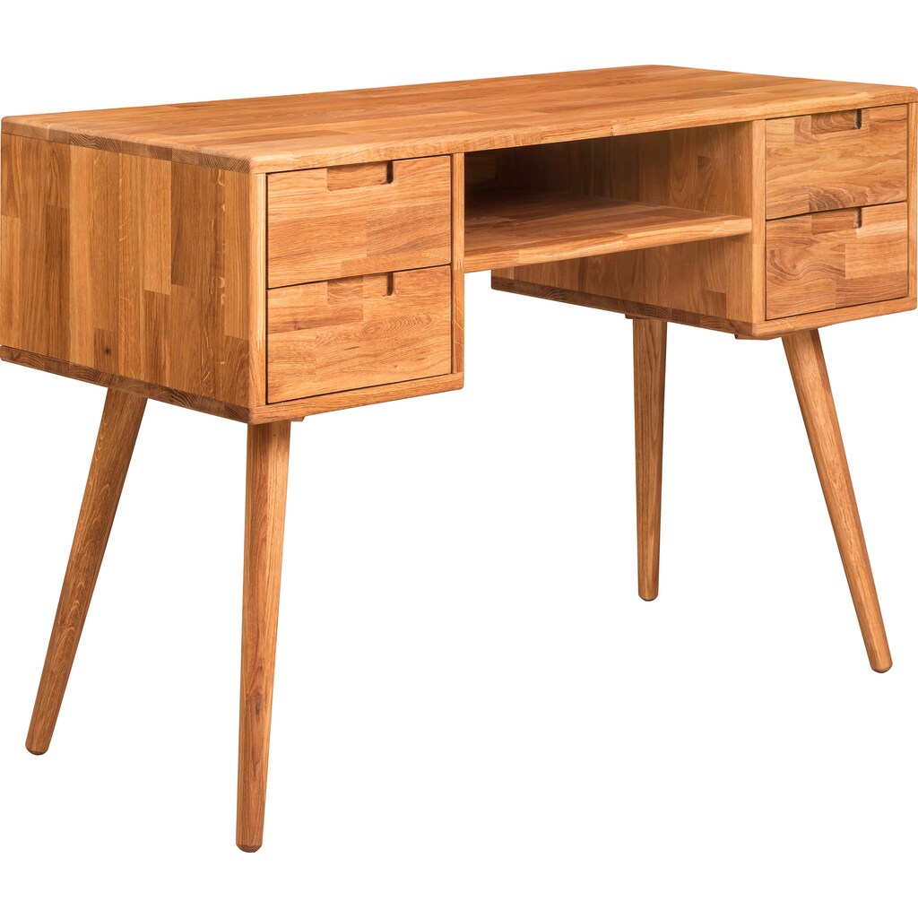 Wohnen Büromöbel andas Schreibtisch »Scandi«, aus massivem Eichenholz, mit einer praktischen Soft-Close-Funktion, Breite 110 cm Wohnen Büromöbel andas Schreibtisch »Scandi«, aus massivem Eichenholz, mit einer praktischen Soft-Close-Funktion, Breite 110 cm