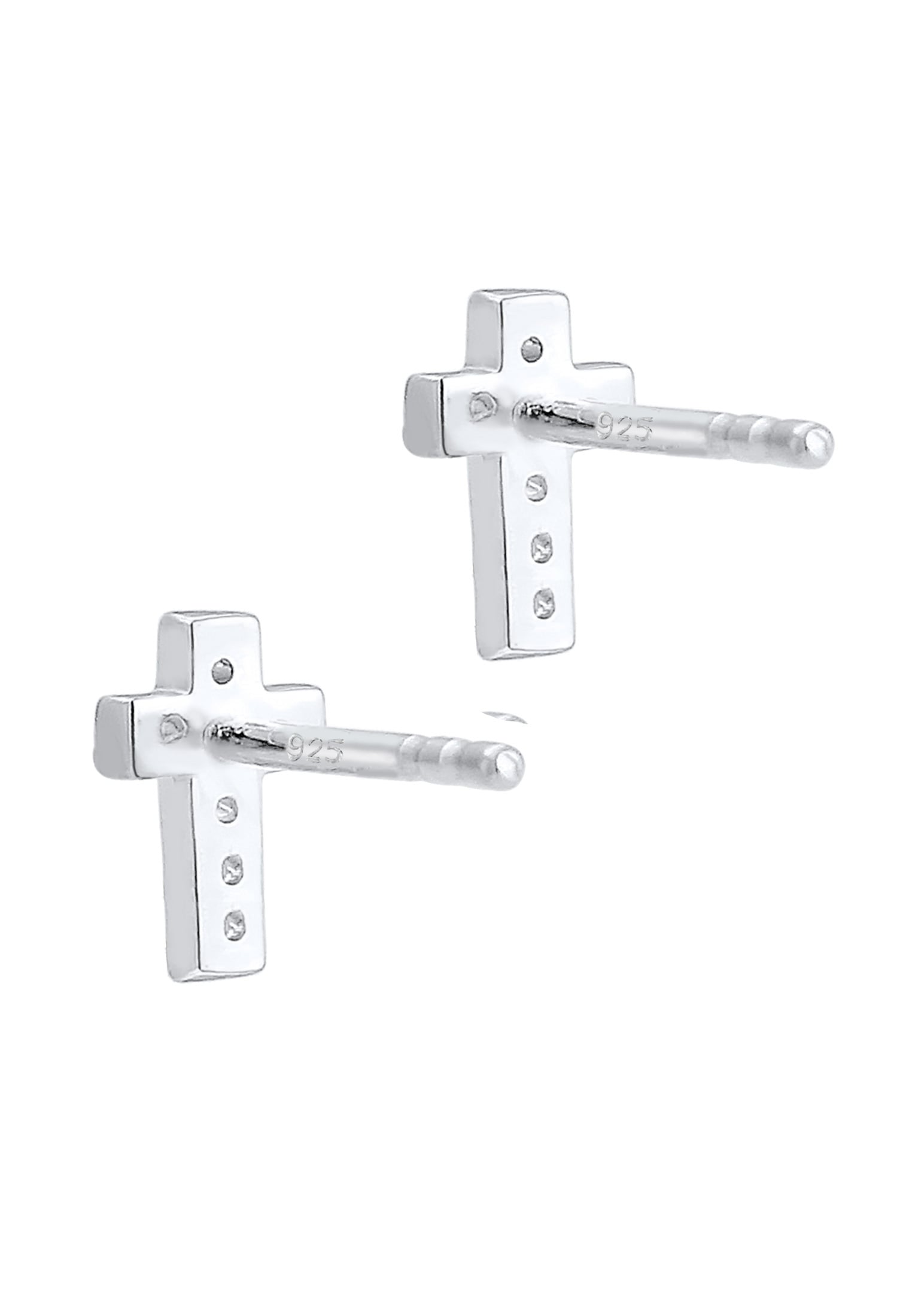 Elli DIAMONDS Paar Ohrstecker »Ohrstecker Kreuz Diamant Weiß (0.007 ct) 925 Sterling Silber«