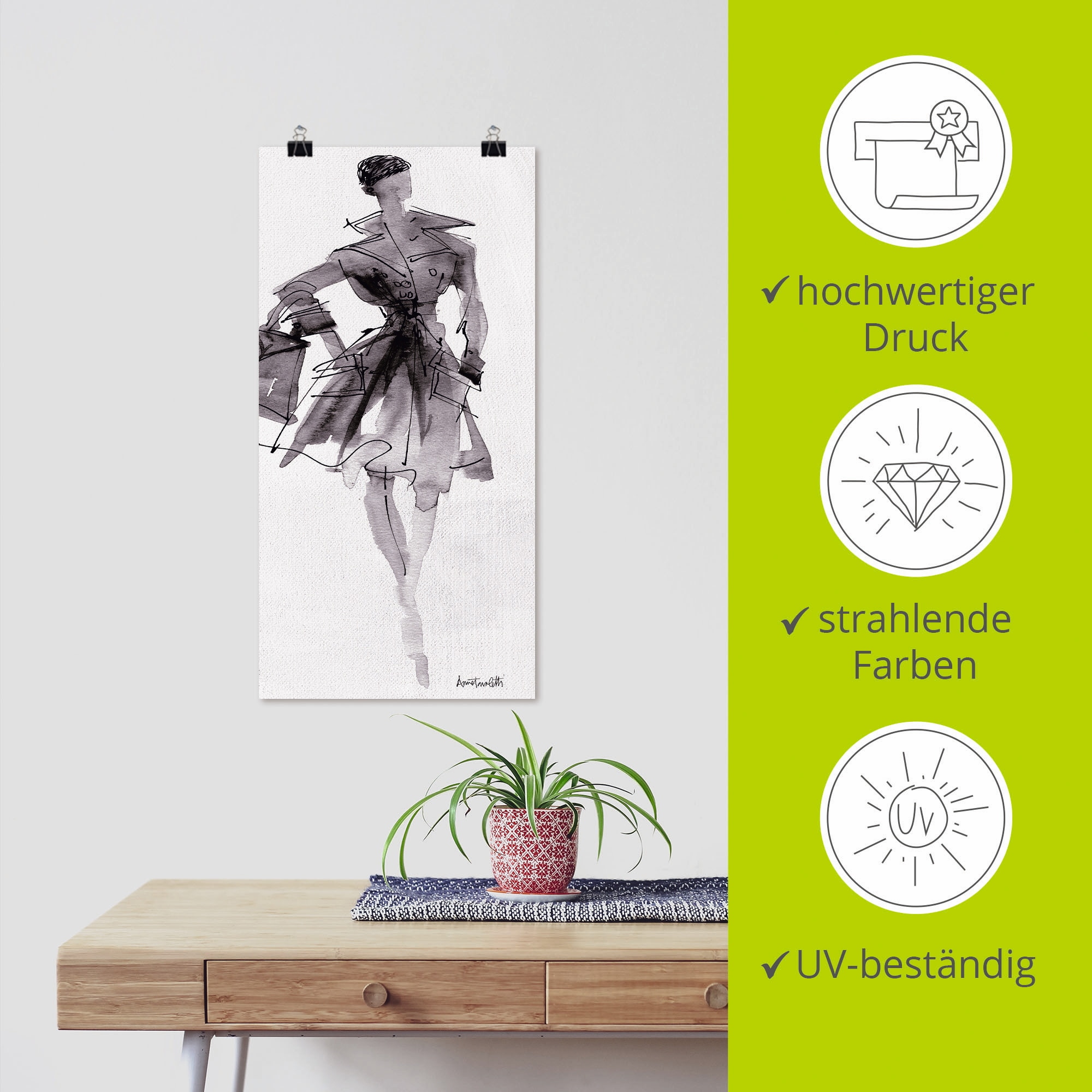 Artland Wandbild »Mode Skizzenbuch VII«, Mode, (1 St.), als Leinwandbild, Poster, Wandaufkleber in verschied. Größen