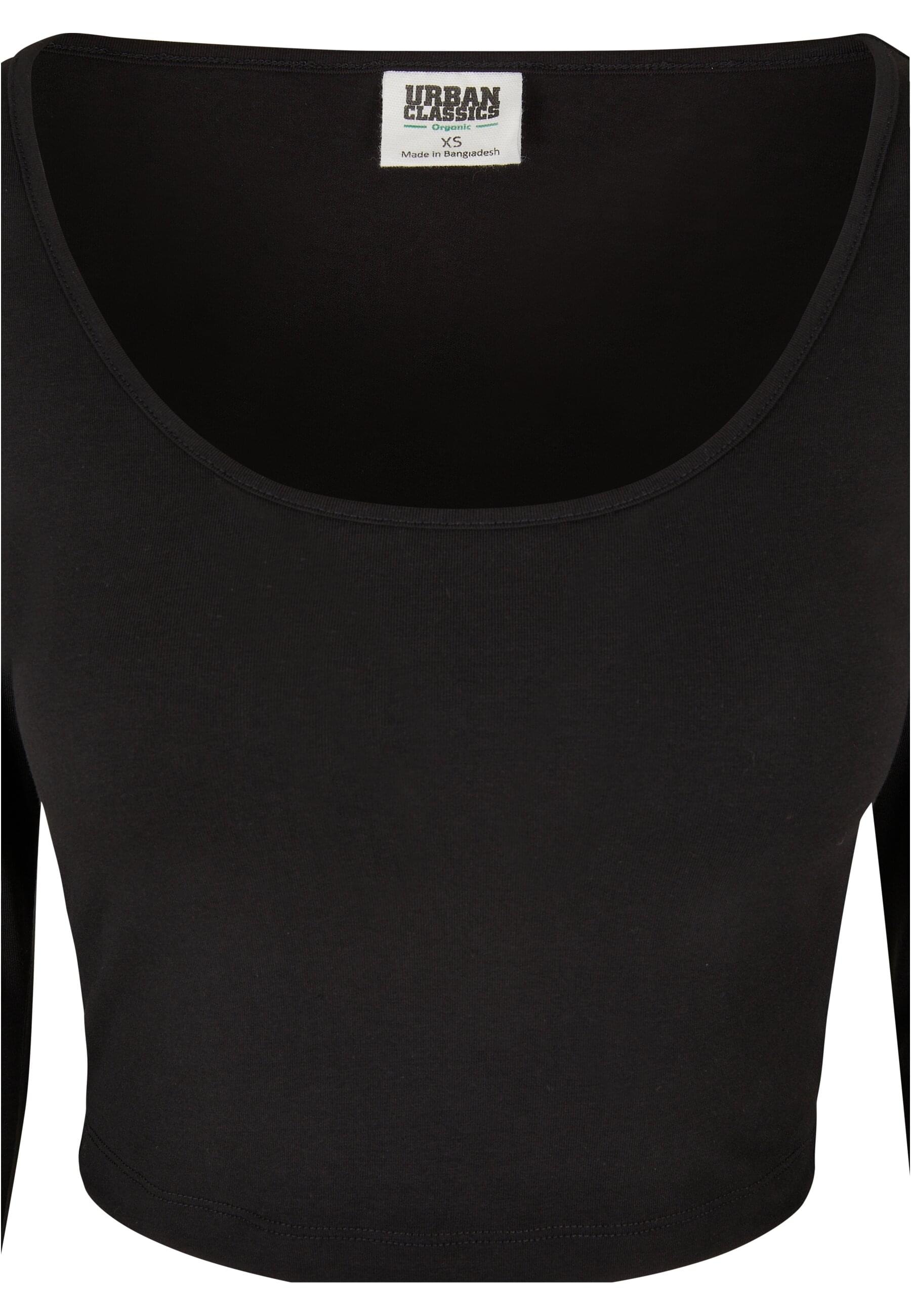 URBAN CLASSICS Longsleeve »Urban Classics Damen Ladies Organic Wide Neck Cropped Longsleeve«, (1 tlg.)