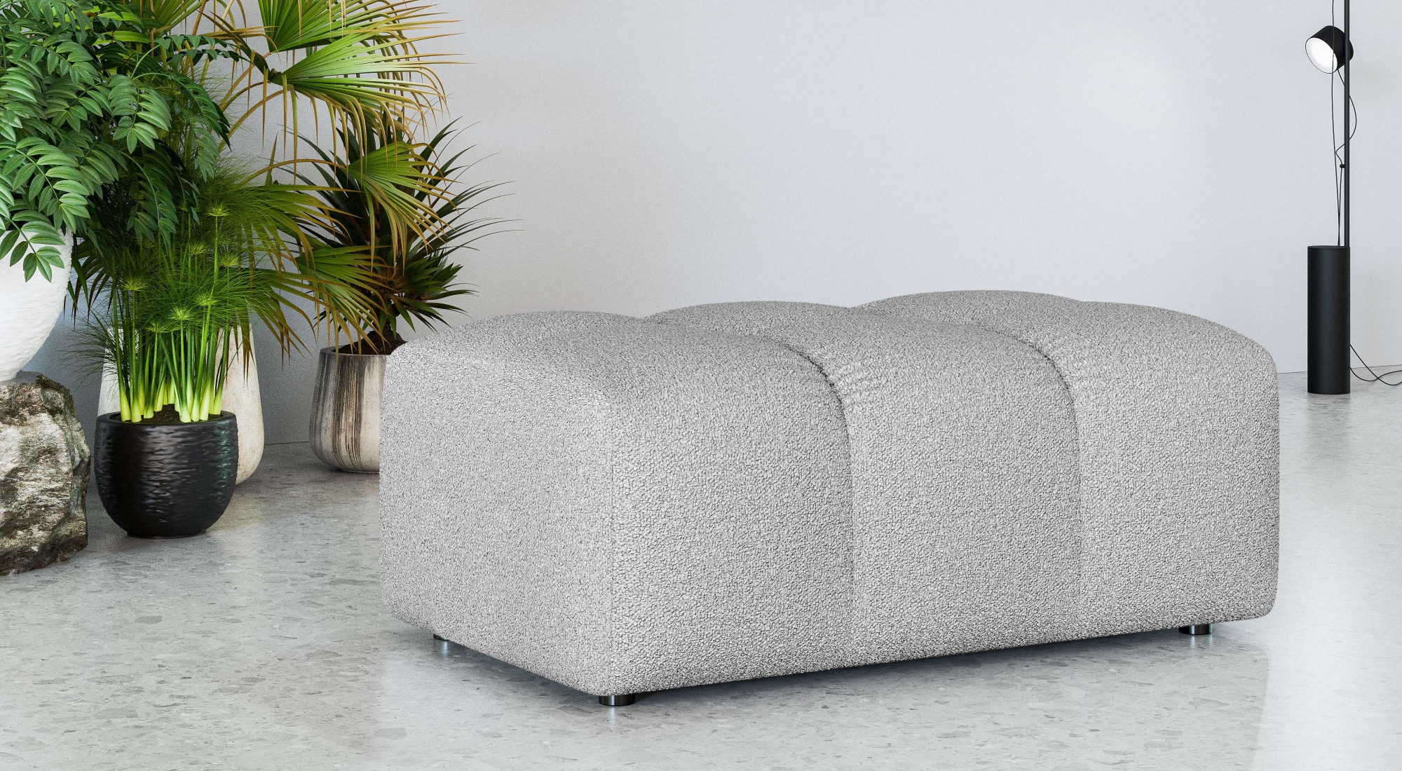 OTTO home Polsterhocker "TUURE Sitzhocker, Bubble-Optik, Maße B/T/H: 124/80/46 cm" moderne Steppung, hoher Sitzkomfort und modernes Design