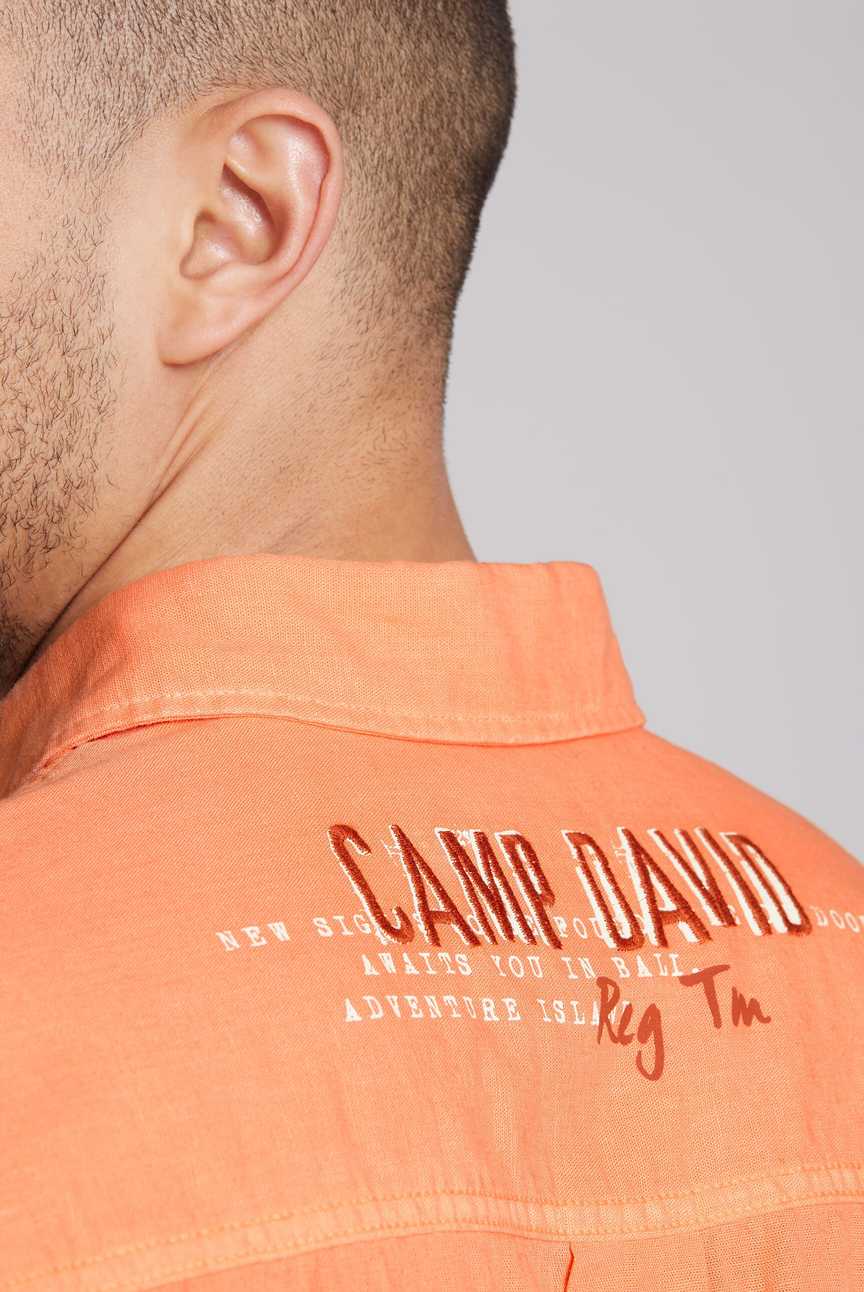 CAMP DAVID Kurzarmhemd, mit Leinen