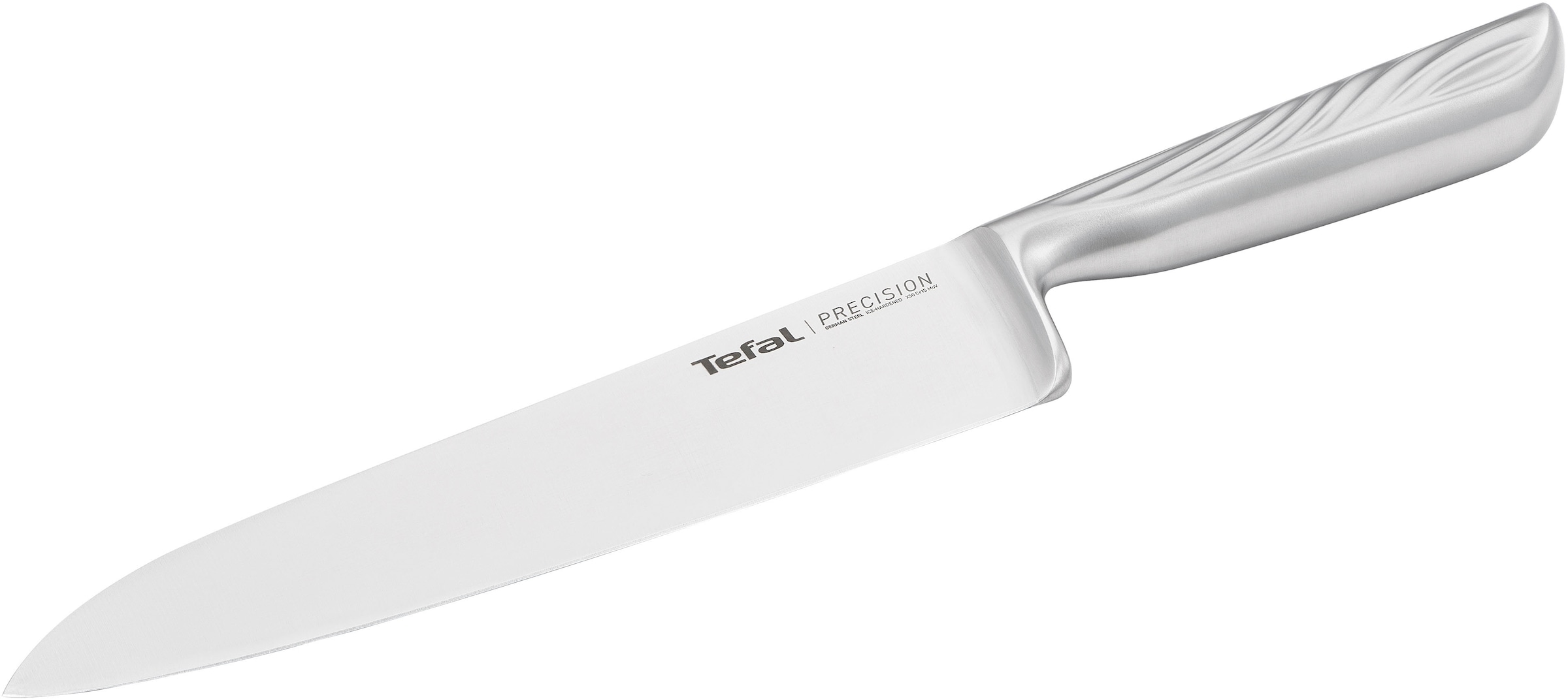 TEFAL Kochmesser "Precision", Klingenlänge 20cmedelstahl, Kochmesser, 20 cm, 22-Klingenwinkel, Eishärtungstechnologie, Wellenmuster