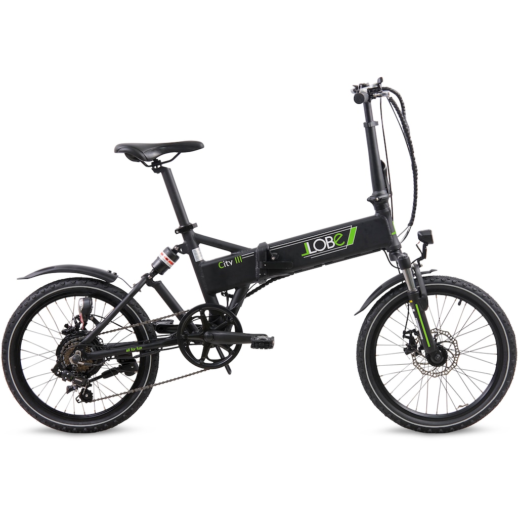 LLobe E-Bike »City III schwarz«, 7 Gang, Shimano, Heckmotor 250 W