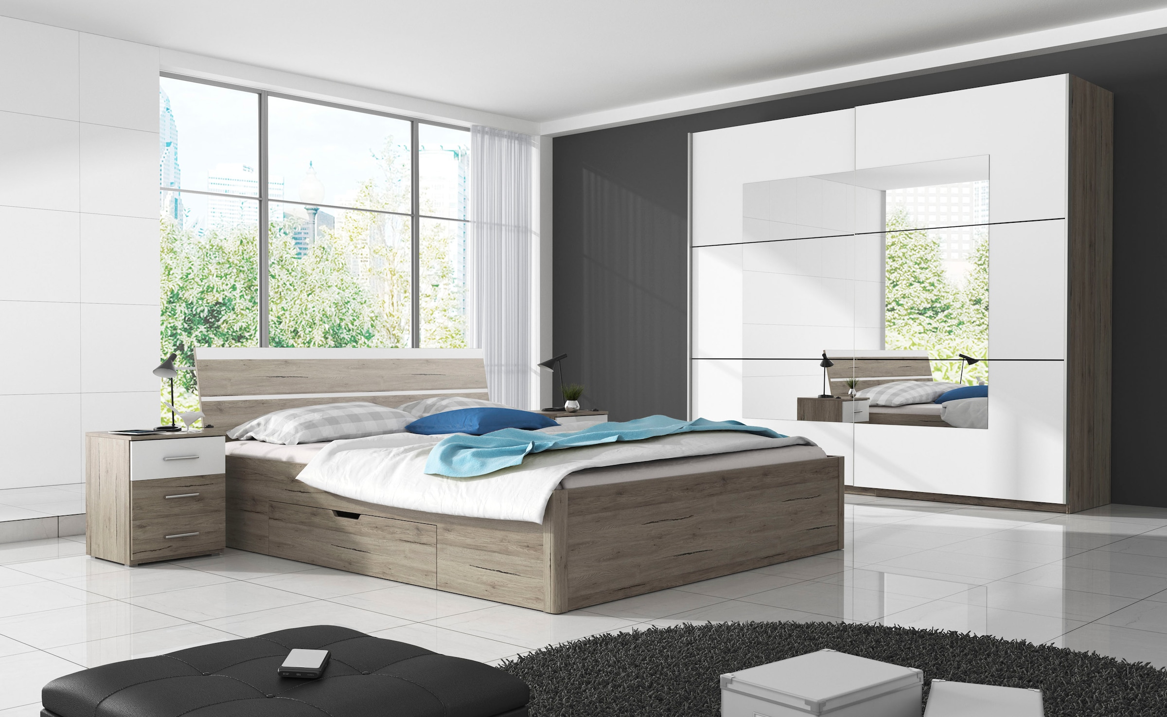 Home affaire Schlafzimmer-Set "Beta Komplettschlafzimmer in 3 Farben und 2 günstig online kaufen