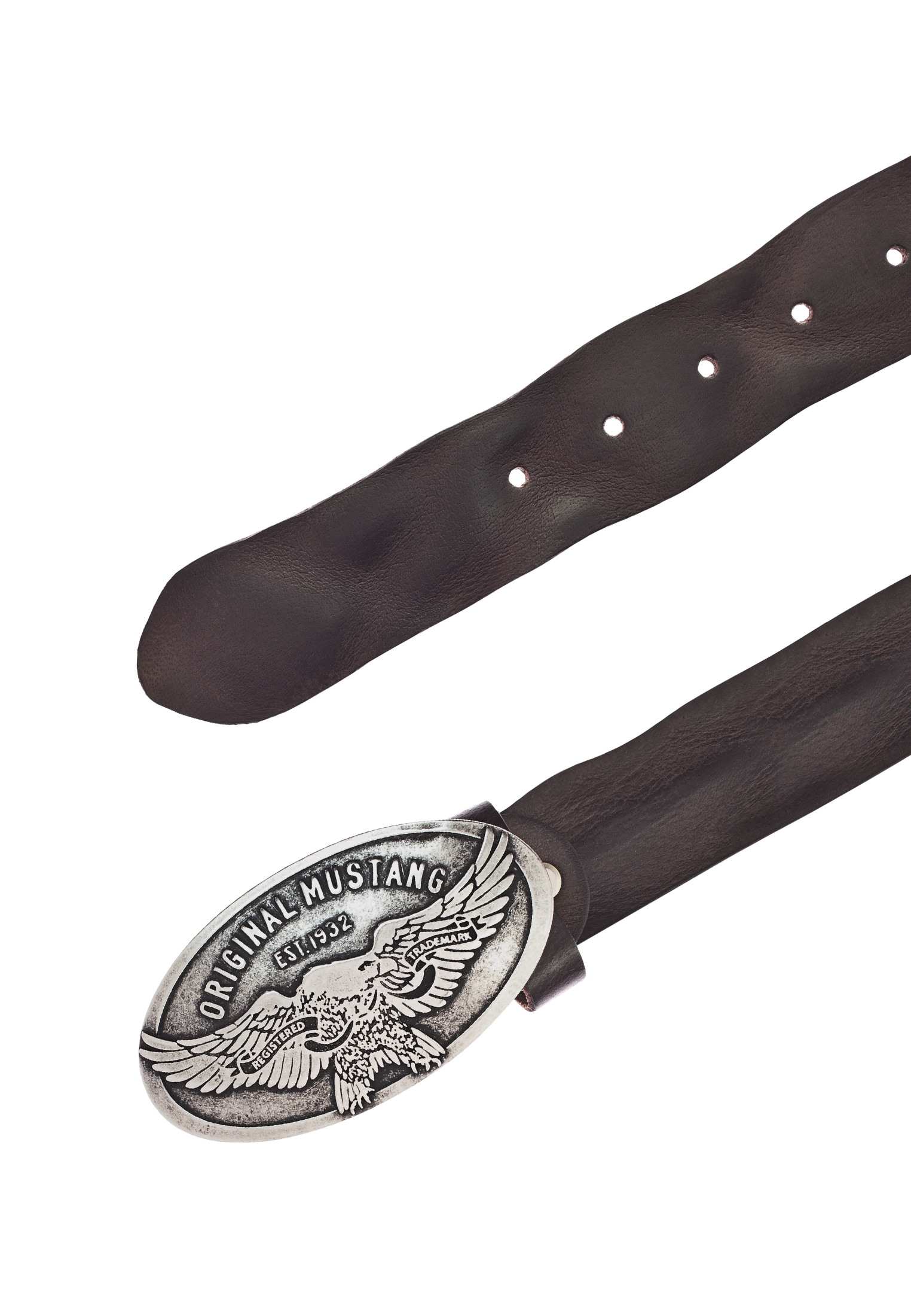 MUSTANG Koppelgürtel, Große ovale Schließe mit stilisiertem Adler, 4 cm