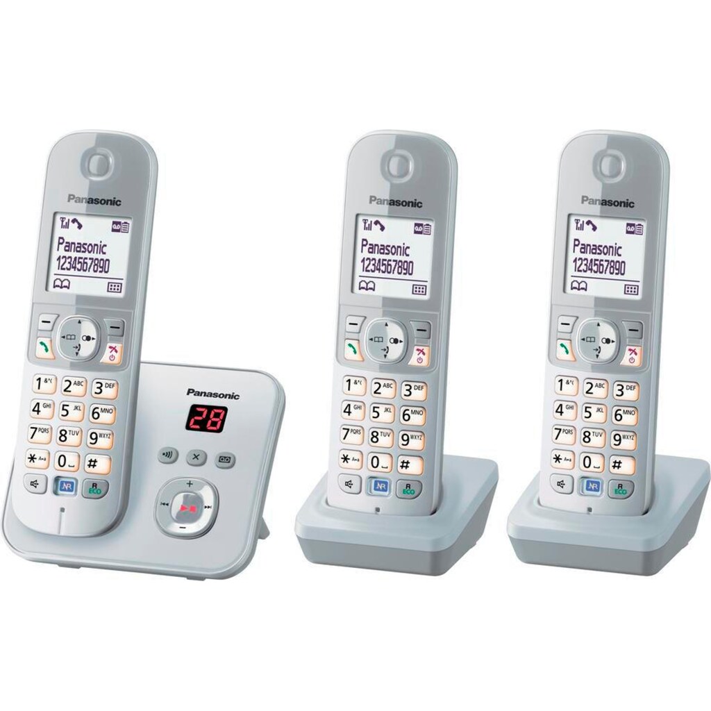 Panasonic Schnurloses DECT-Telefon »TG6823G Trio«, (Mobilteile: 3)