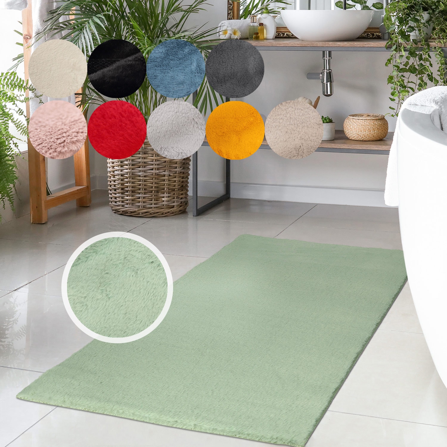 Carpet City Badematte "Topia Mats, Badteppich uni" Höhe 14 mm rutschhemmend günstig online kaufen