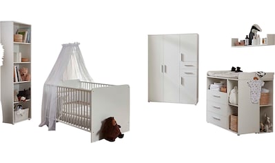 Babyzimmer-Komplettset »Lea«, (Set, 7 St., Bett, Wickelkommode, Schrank, Standregal,...