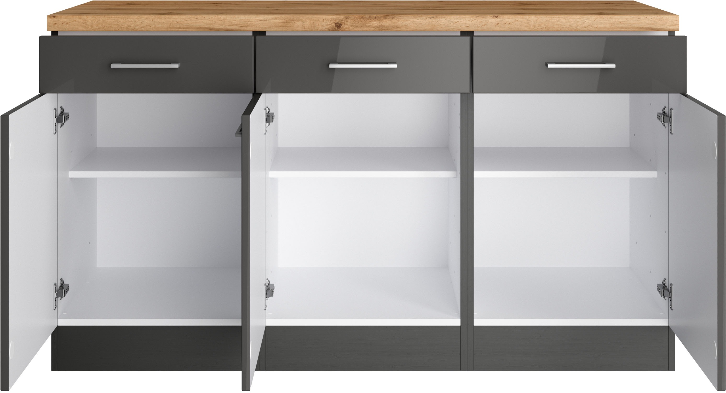 Thumbnail - KOCHSTATION Unterschrank "KS-Milan" Unterschrank 150 cm, matte oder hochglänzende Fronten