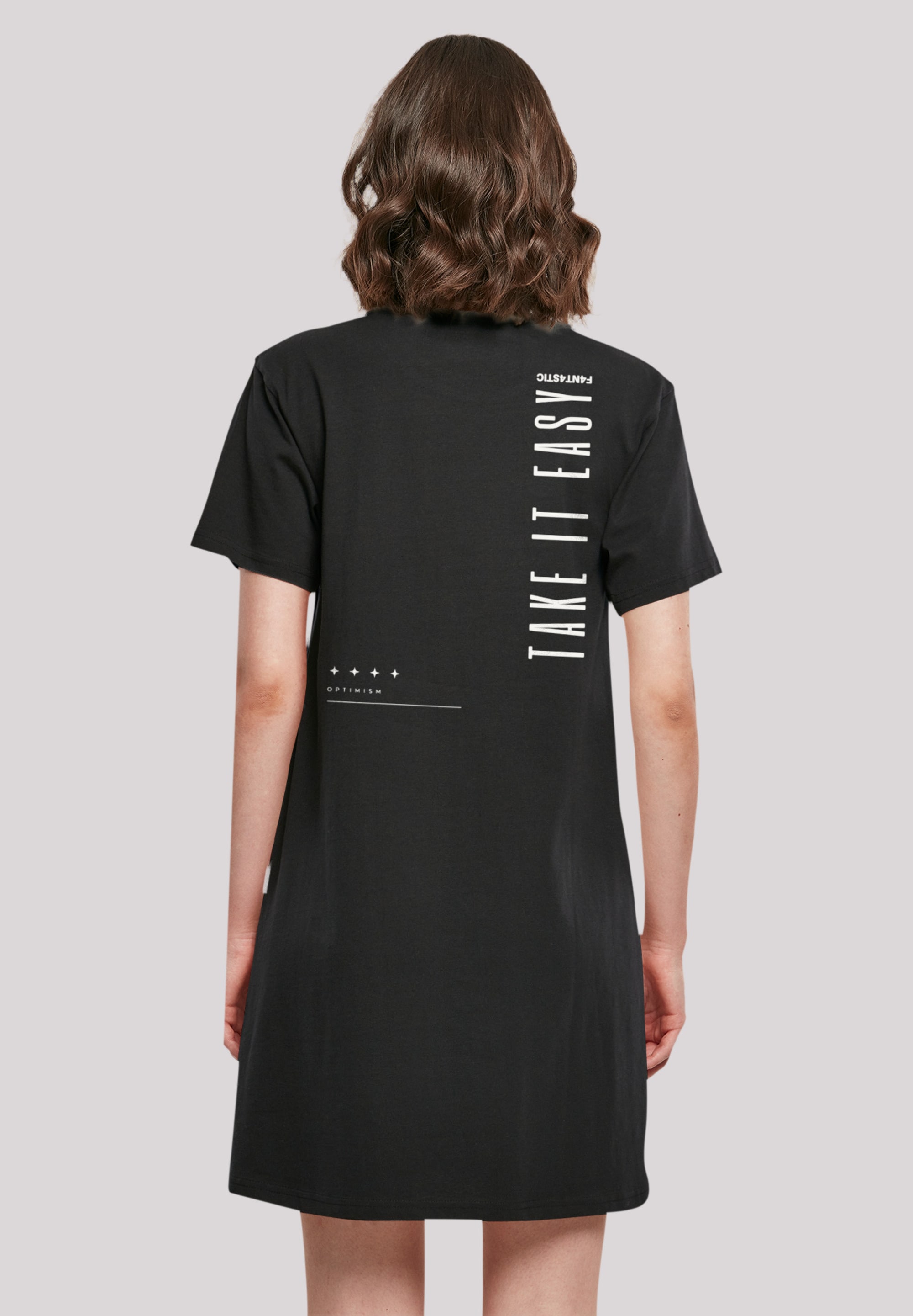 F4NT4STIC Shirtkleid »Take It Easy Text Damen T-Shirt Kleid«, Print