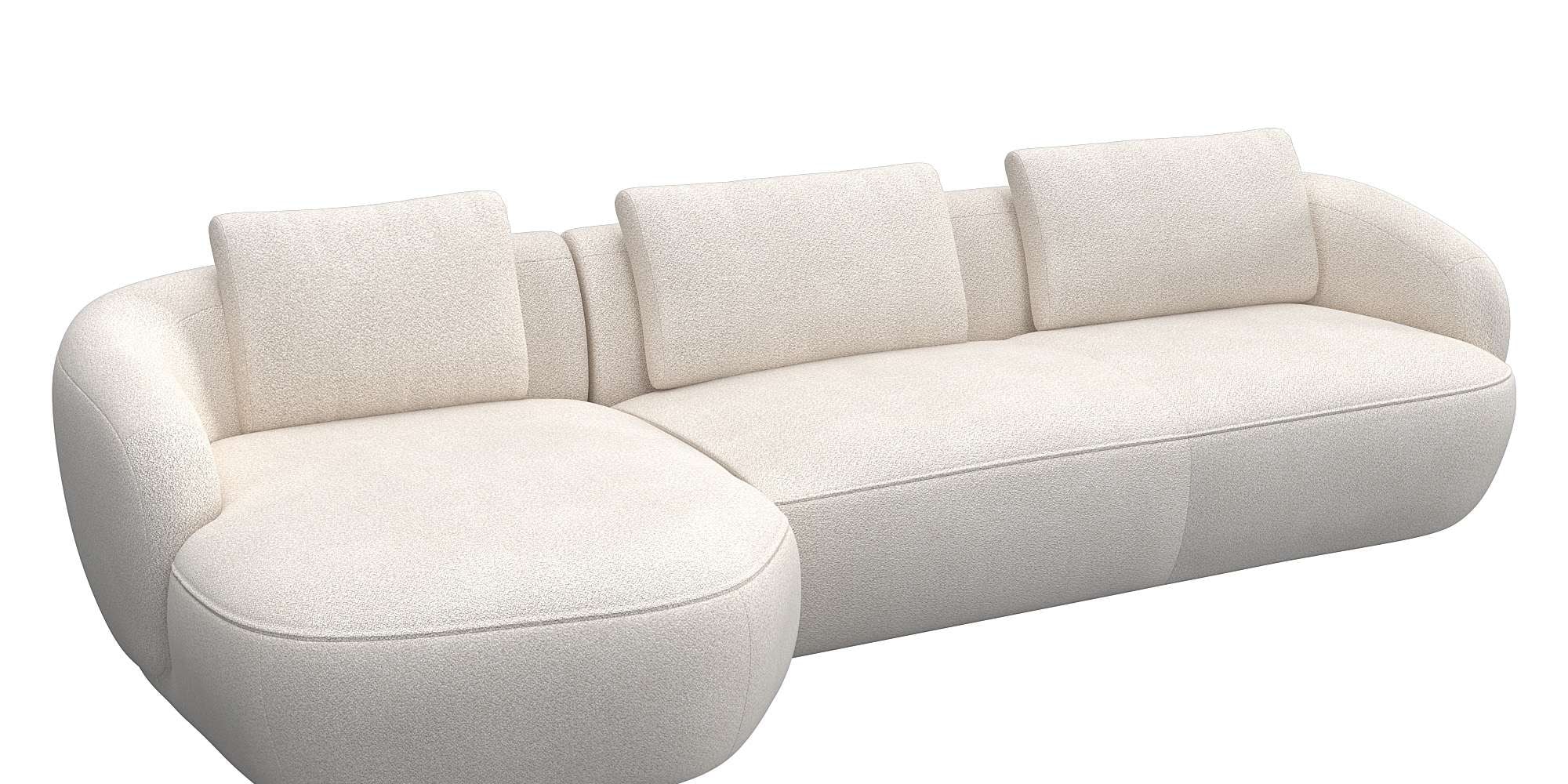 FLEXLUX Wohnlandschaft "Torino, rund, L-Form, Sofa-Ecke mit Recamiere, Long günstig online kaufen