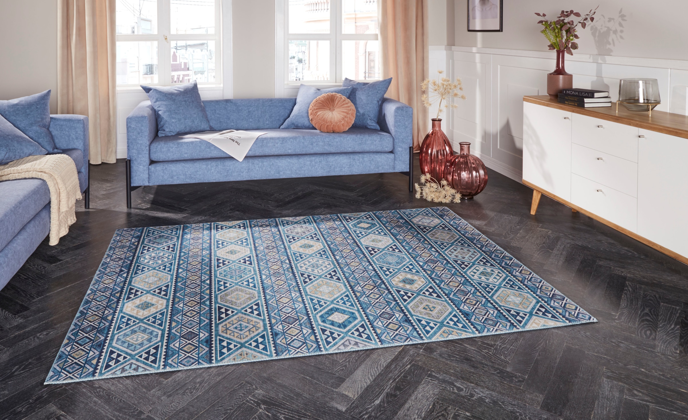 ELLE DECORATION Teppich »Anatolian«, rechteckig, 5 mm Höhe, Orient Optik, Vintage Design, gekettelt, kräftige Farben