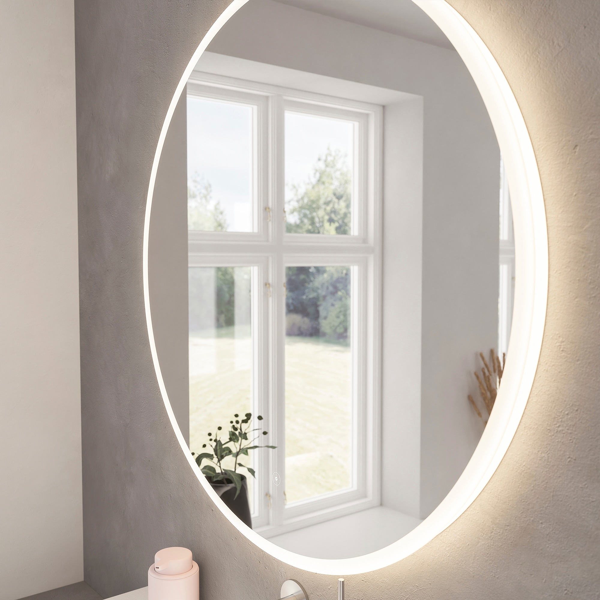 Badspiegel "Atlas Rund, Badezimmerspiegel mit LED Beleuchtung, Lichtspiegel günstig online kaufen