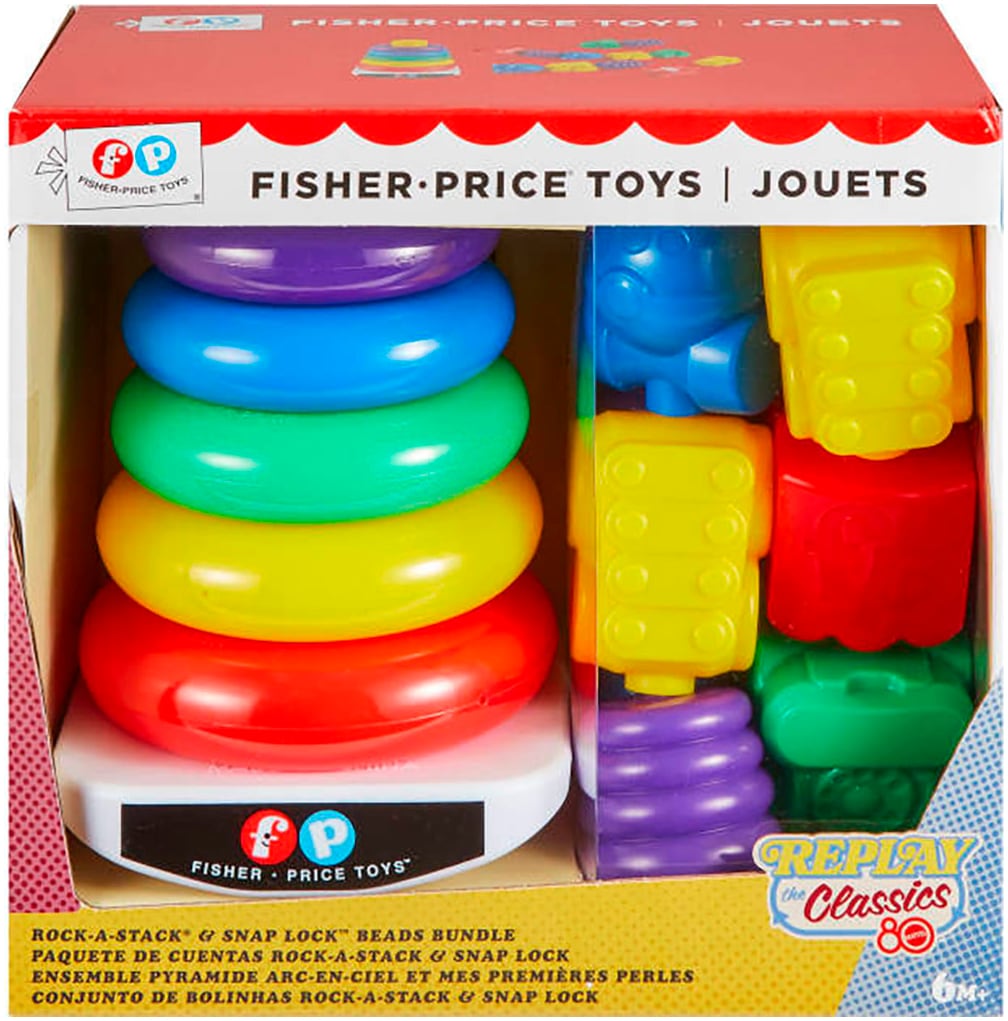 Fisher-Price® Steckspielzeug »Farbring-Pyramide und Perlen zum Zusammenstecken«