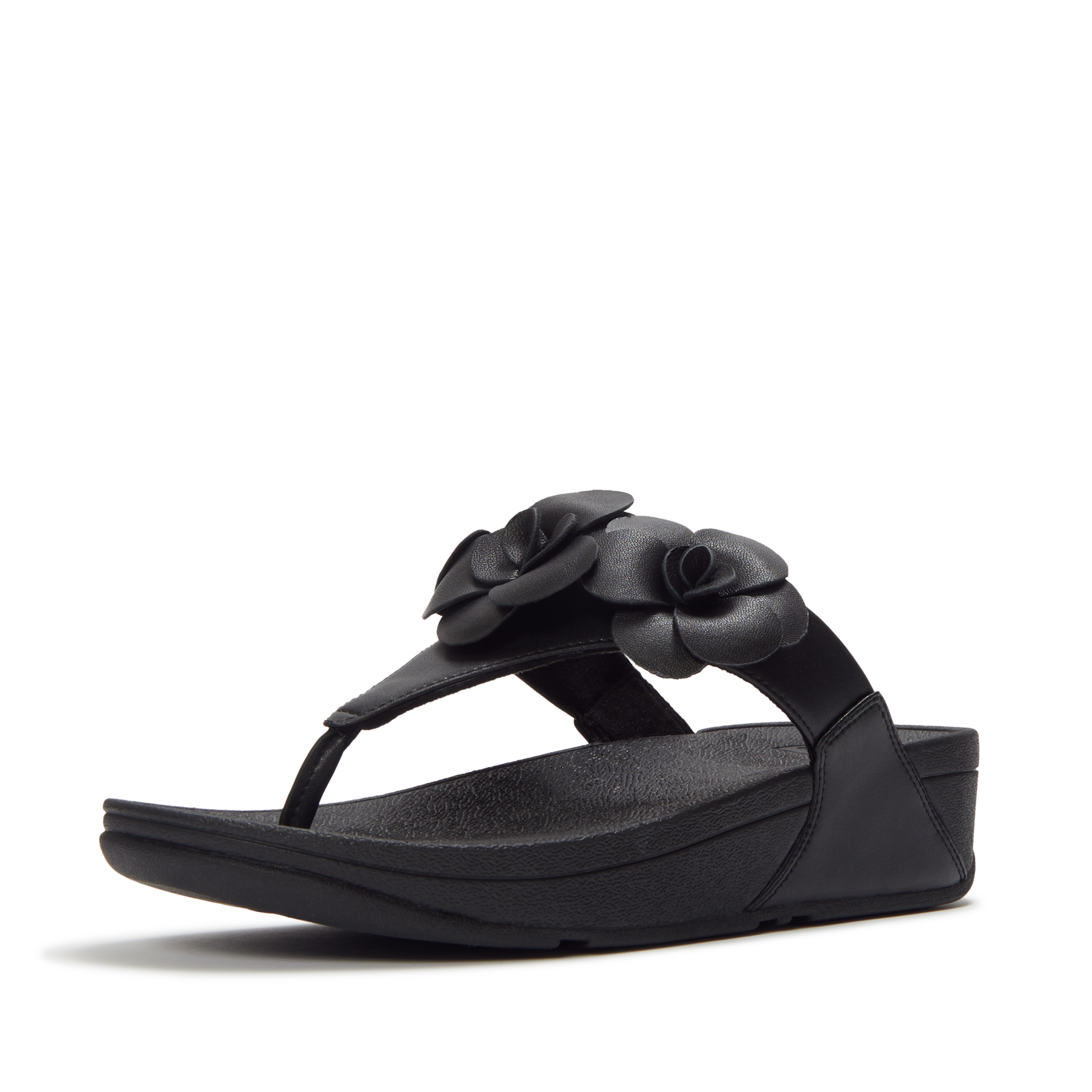 Fitflop Dianette "Lulu Flower Toe-Post Sandals" Keilabsatz, Zehentrenner, Sommerschuh Mit Modischer Blütenverzierung