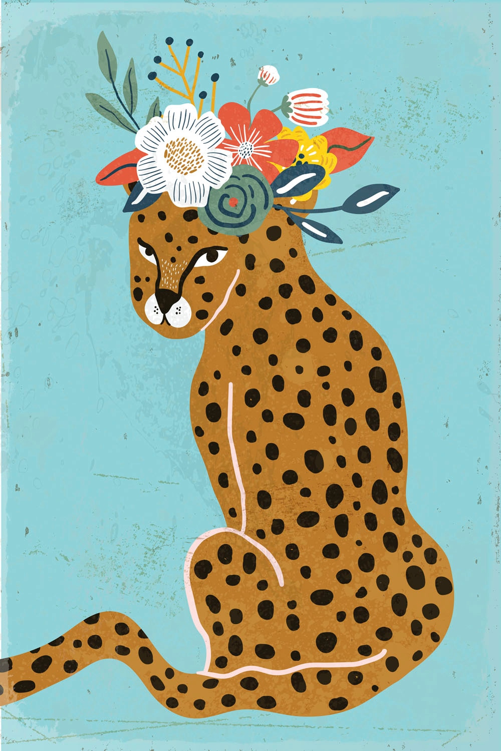 queence Metallbild »Gescha«, Tiere-Blumen-Blumenbilder, (1 St.), Stahlschilder