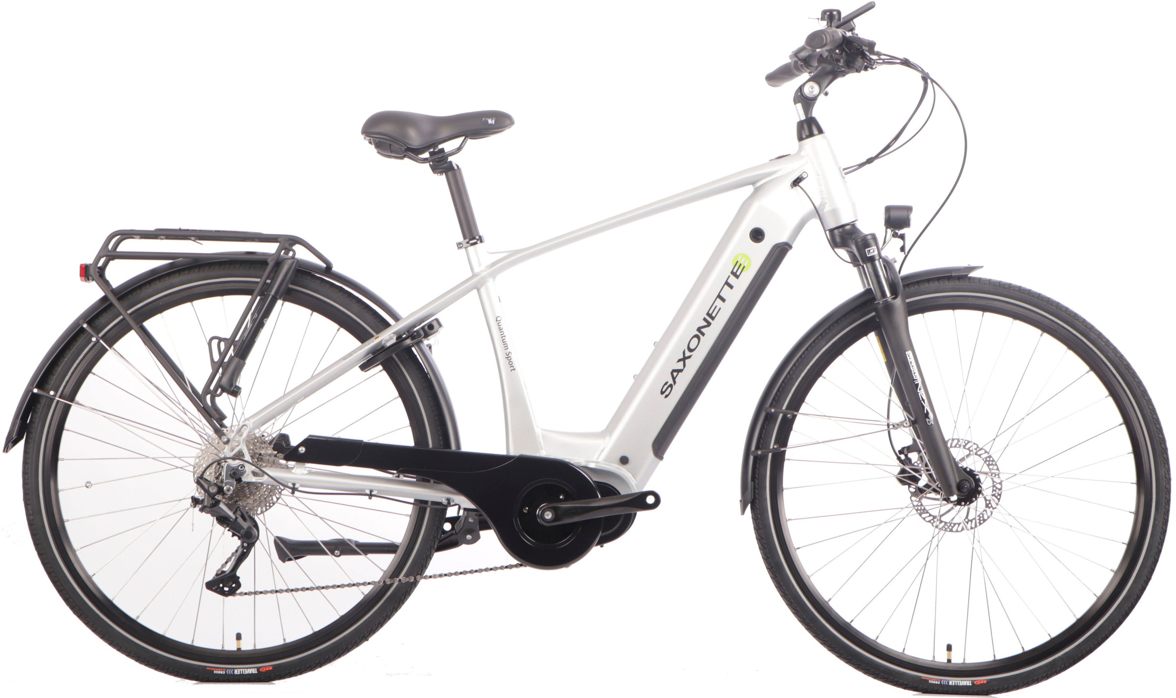 SAXONETTE E-Bike "Quantum Sport Diamand", 10 Gang, Shimano, Mittelmotor 250 W, Pedelec, Elektrofahrrad für Damen u. Herr