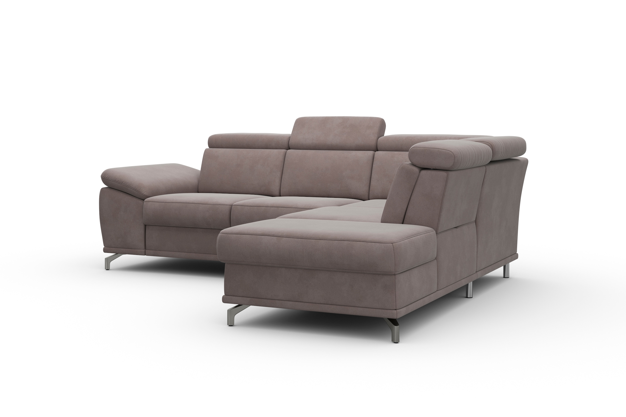 sit&more Ecksofa »Cabrio L-Form, mit Sitztiefenverstellung, Arm- und Kopfteilverstellung«, 3 Nierenkissen, Federkern, optional Bettfunktion und Stauraum