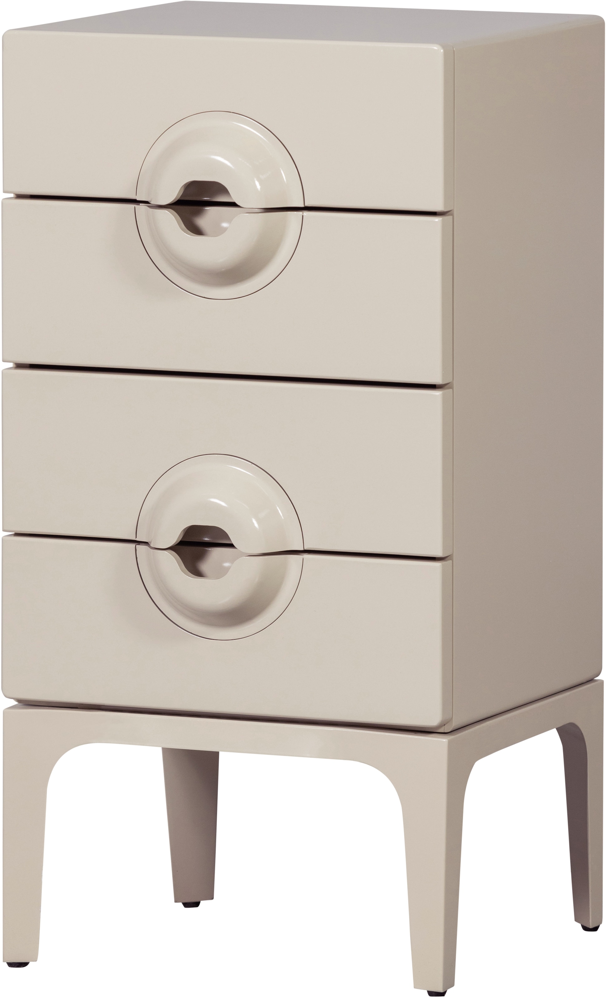 WOOOD Kommode "Merge Eukalyptusholz mit Metallbeinen H 89 x B 44 x T 45 cm" Einzigartiger Griff, Tragkraft 10 kg pro Auszug, montiert geliefert