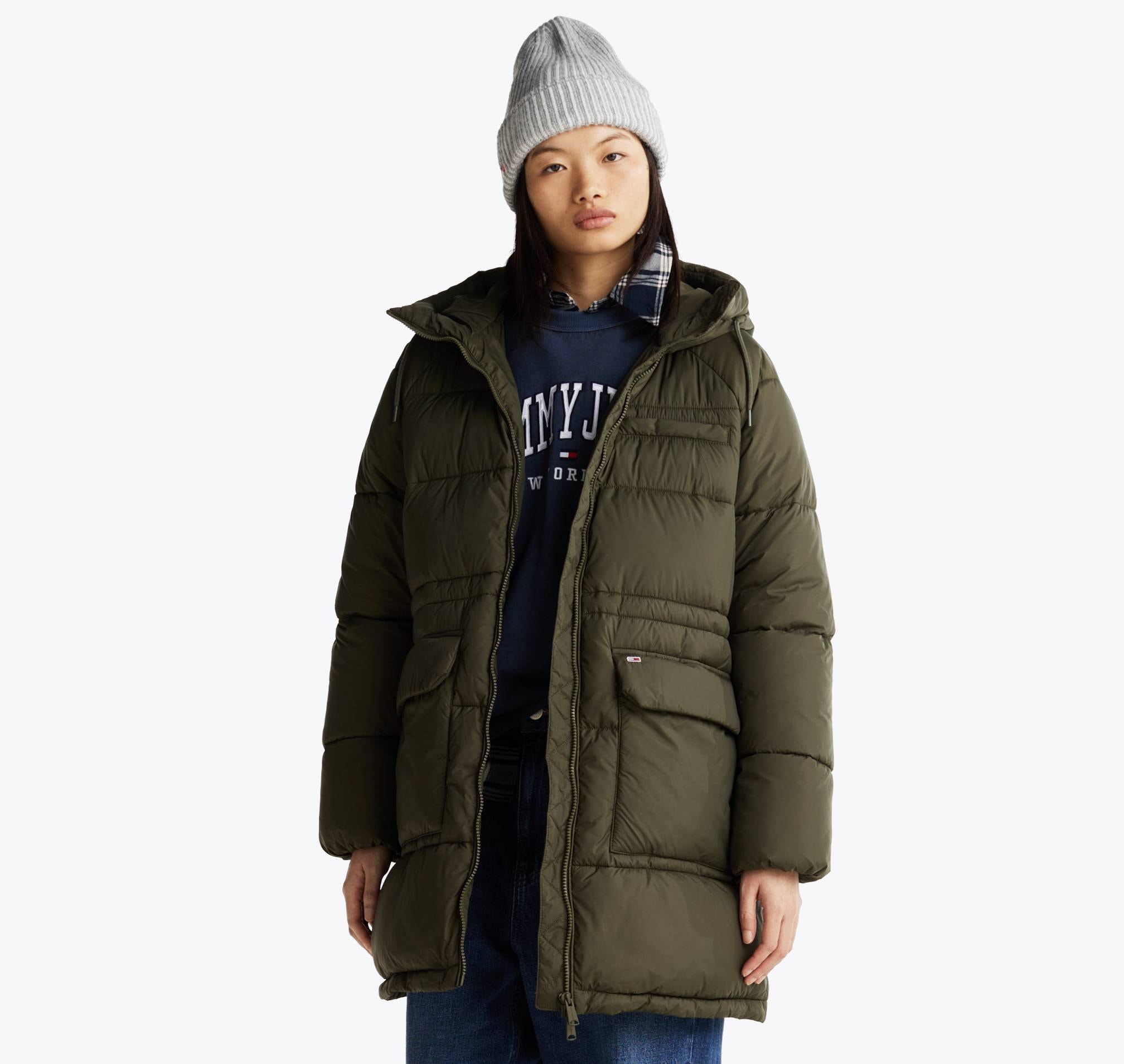 Tommy Jeans Steppjacke "TJW MIDI ASPEN PUFFER" mit Logostickerei günstig online kaufen