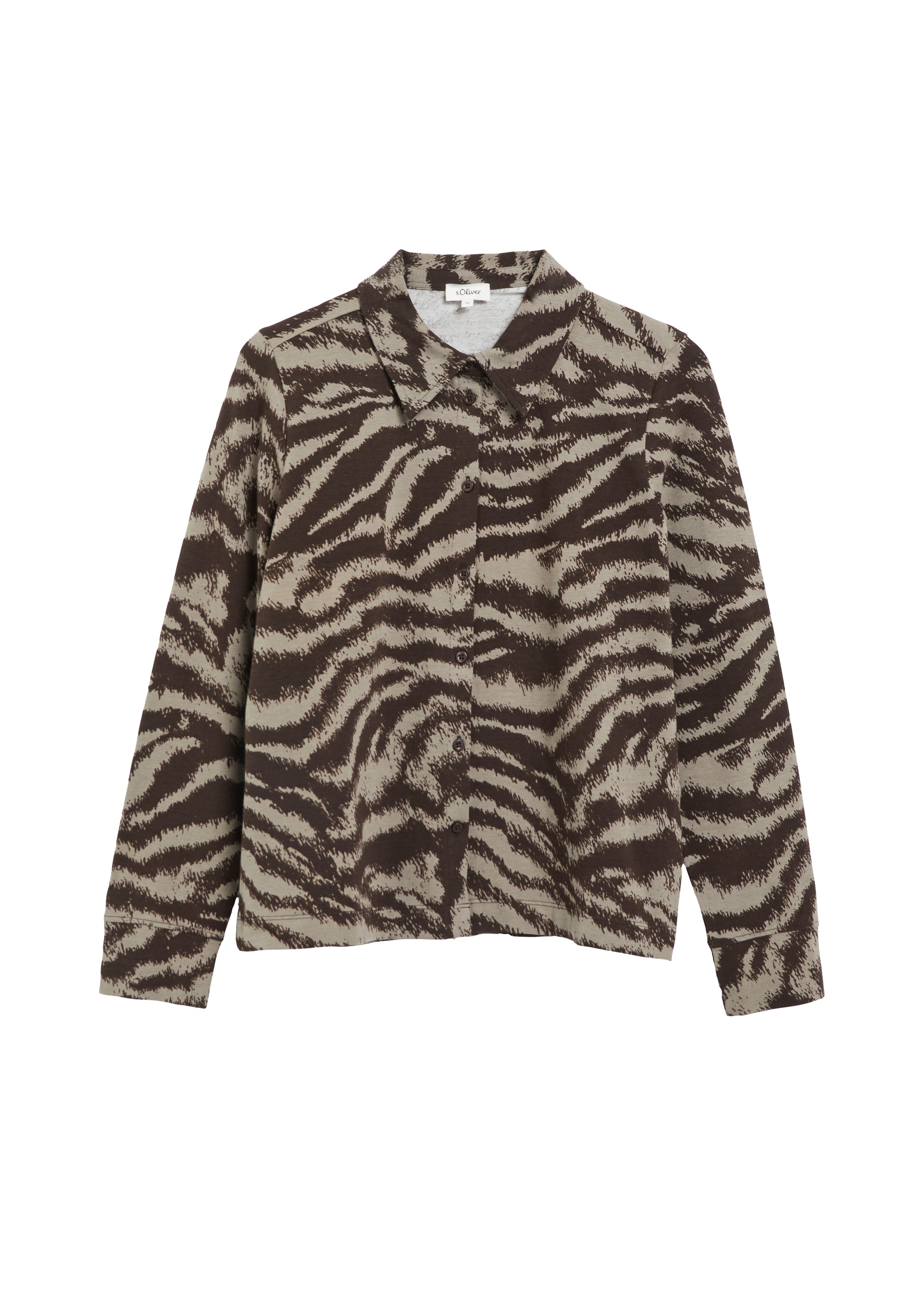 s.Oliver Langarmbluse mit Animal-Print / Stretch / Langarm