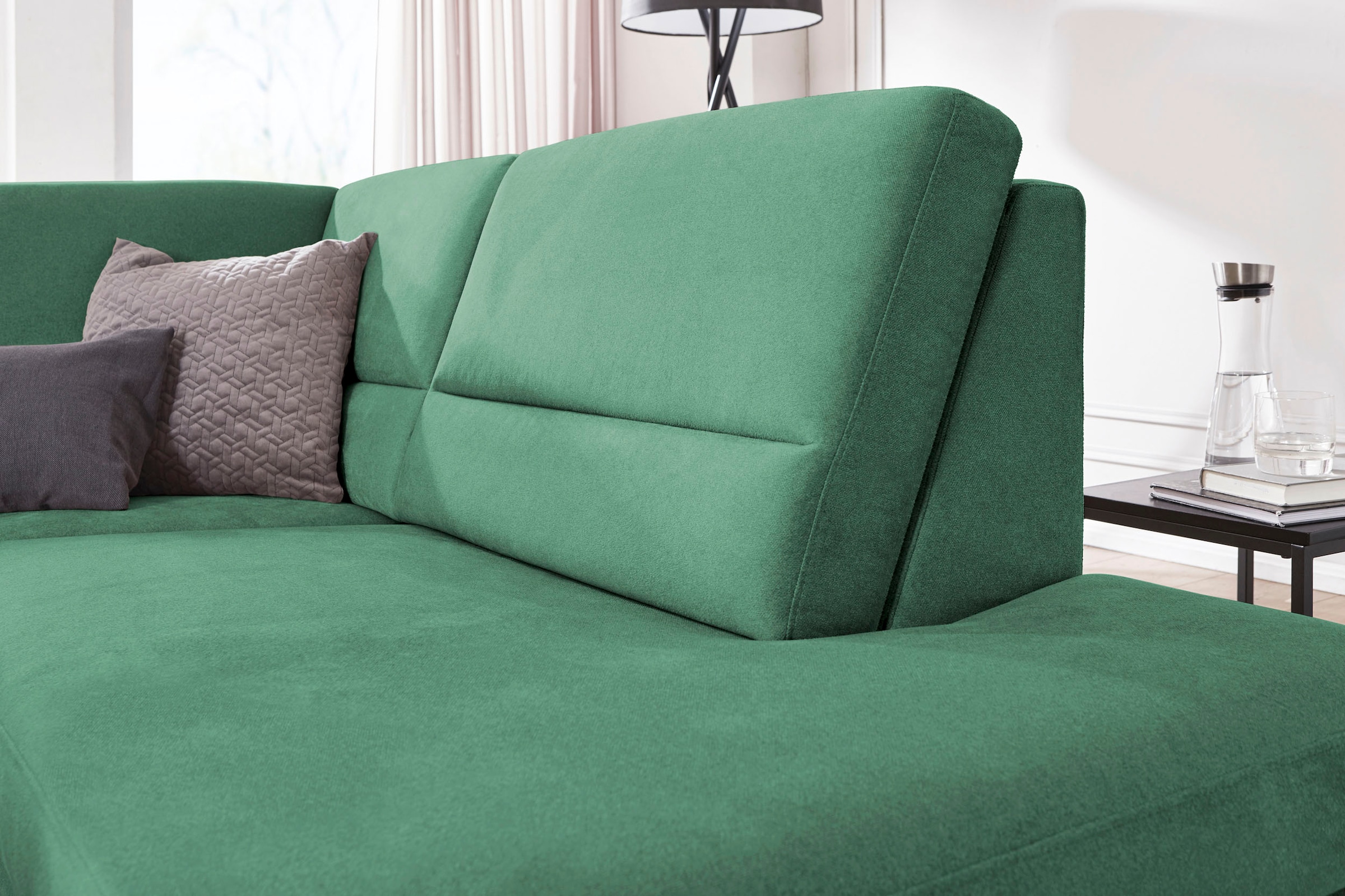CALIZZA INTERIORS Ecksofa »Onyx L-Form«, Ottomane links oder rechts, wahlweise mit Bettfunktion, Breite 257 cm