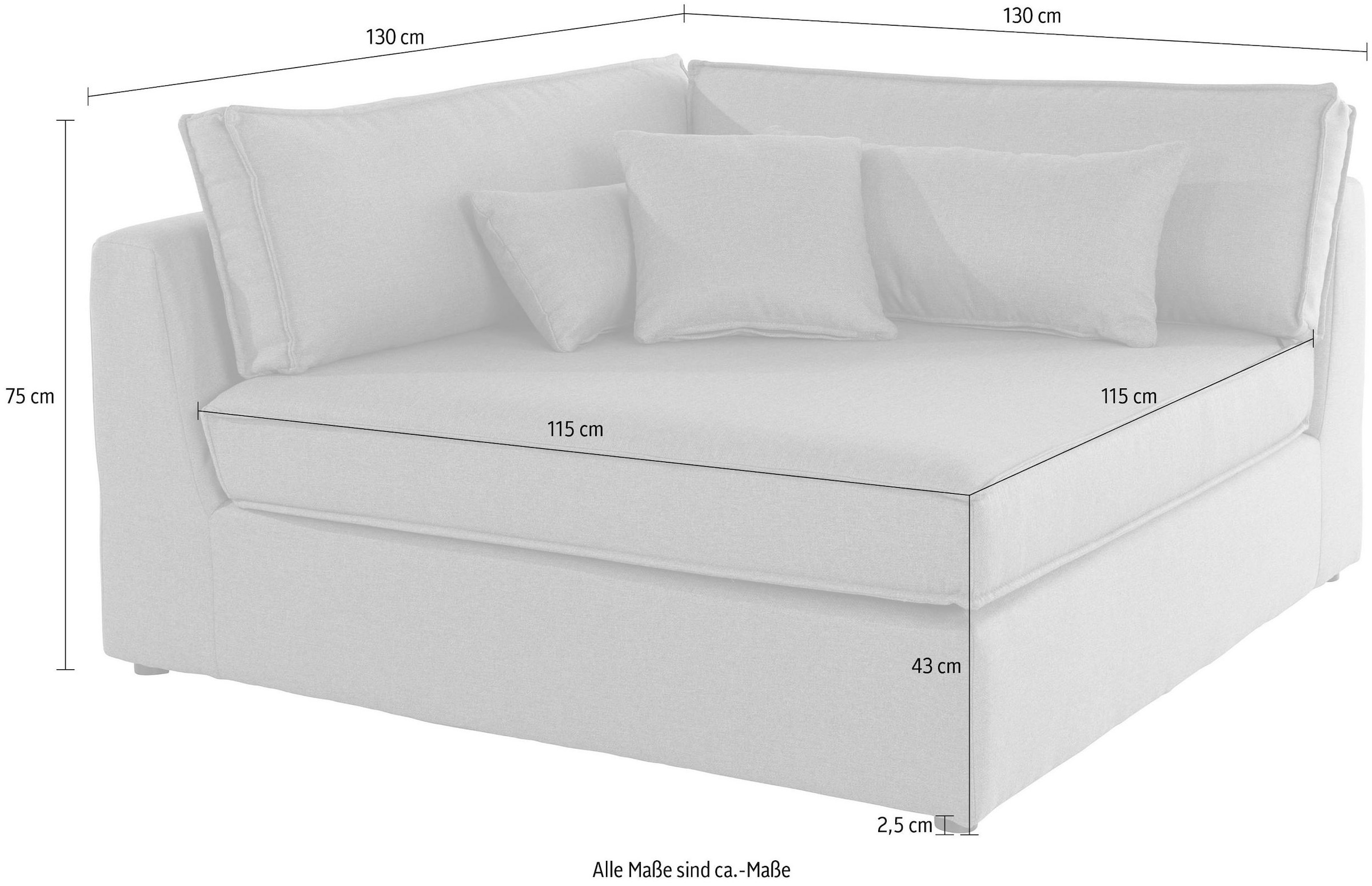 RAUM.ID Sofa-Eckelement »Enid«, Teil eines Modulsofas, fester Sitzkomfort, auch in Breitcord