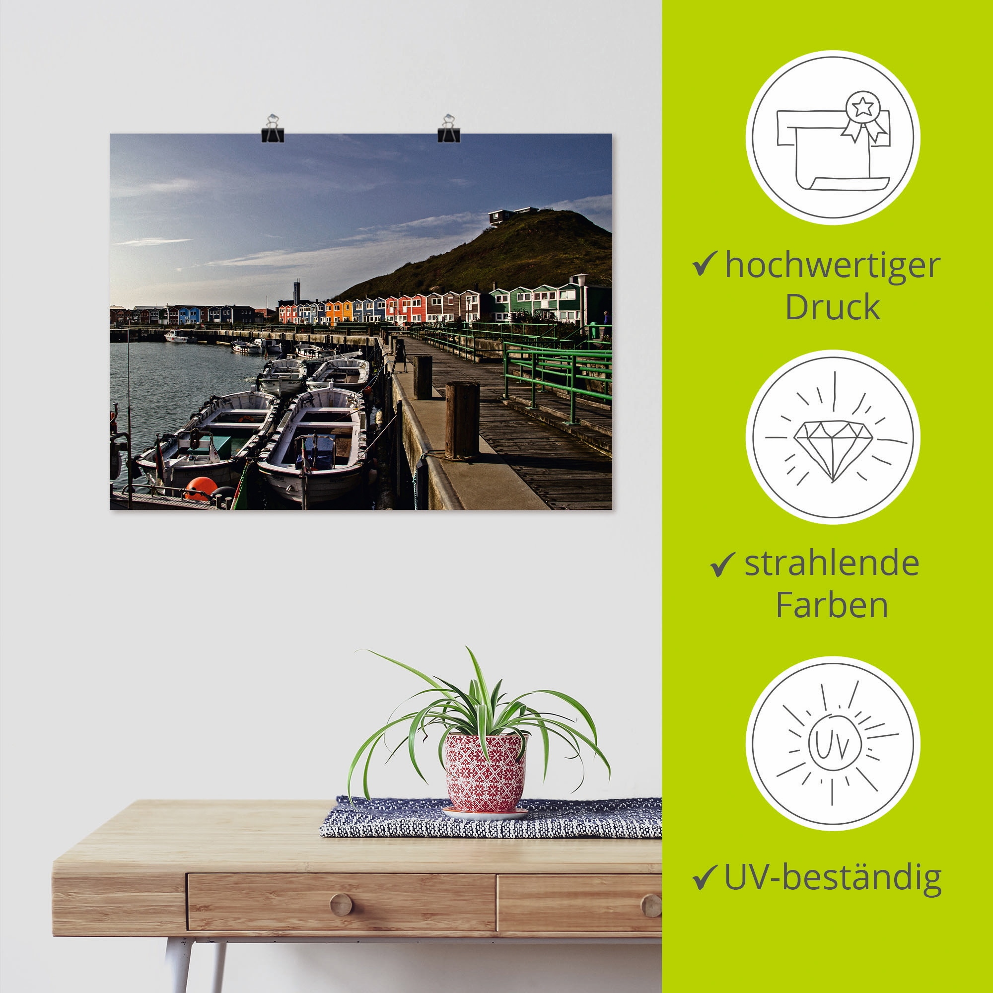 Artland Poster »Hafen Helgoland«, Europa, (1 St.), als Leinwandbild, Wandaufkleber oder Poster in versch. Größen