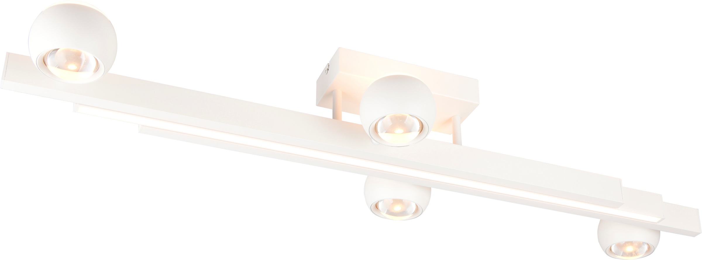 Musterring LED Deckenleuchte »CANNON, 4-flammige LED Deckenlampe 36W 4150Lumen 2300-4000K CCT« LED-Board 1 Stk. Farbwechsler | warmweiß - kaltweiß mit Fernbedienung, ausziehbar, schwenkbare Lichtkegel, dimmbar Memory