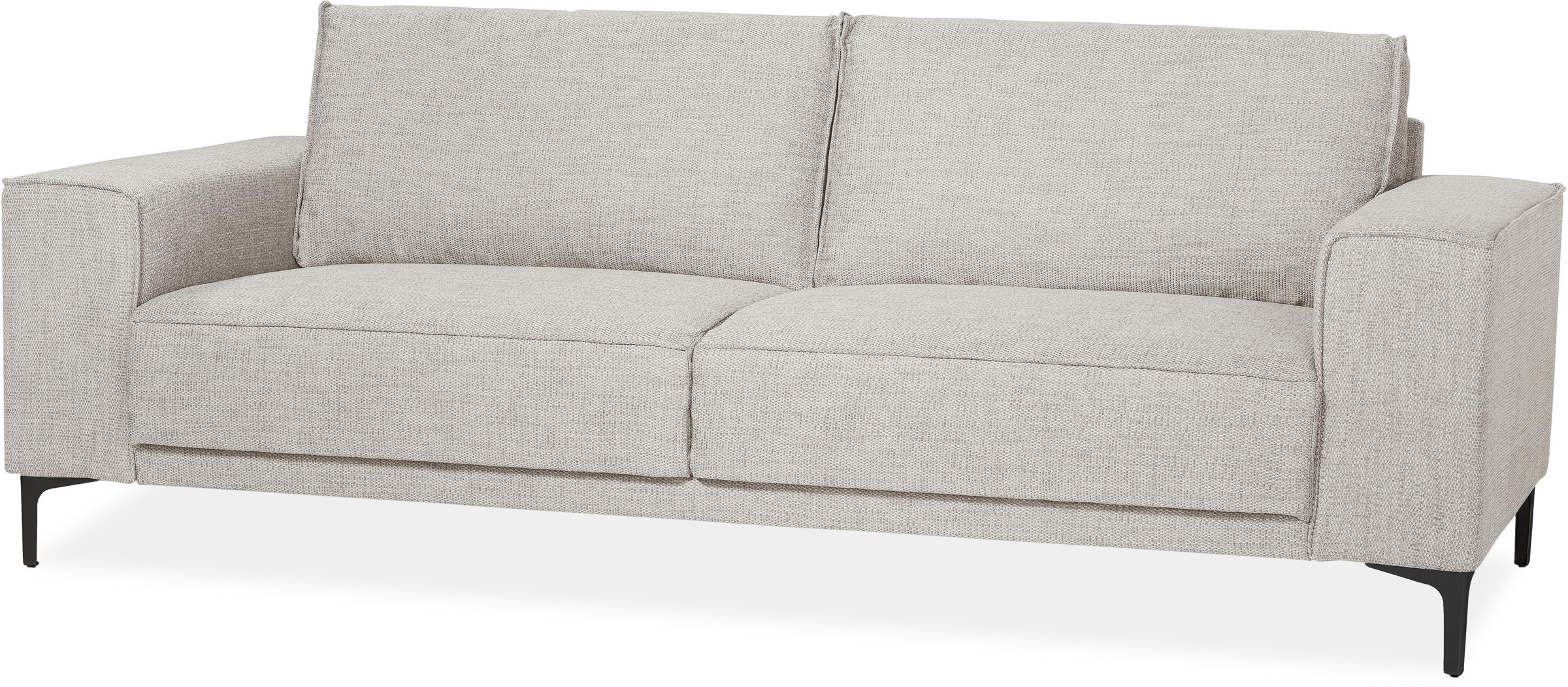 Places of Style 3-Sitzer »3er Sofa Oland, Struktur, Flachgewebe, Luxus-Microfaser, Boucle«, 224 cm, Wellenunterfederung, Skandi-Design, Metallfüße