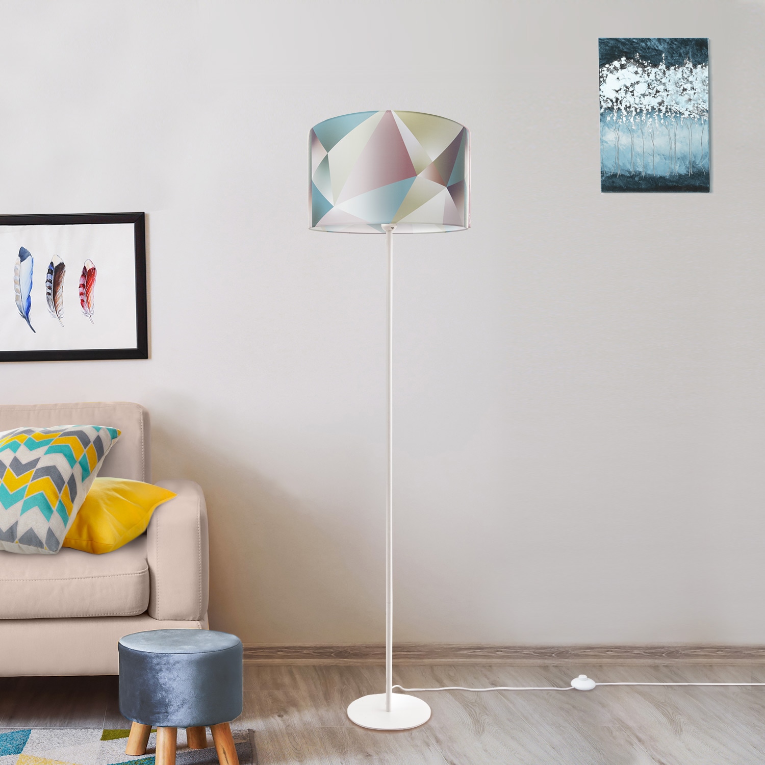 Paco Home Stehlampe Pastellfarben 1 »Kosy Modern E27 | 309«, Wohnzimmer Deko flammig-flammig, BAUR Schlafzimmer, LED