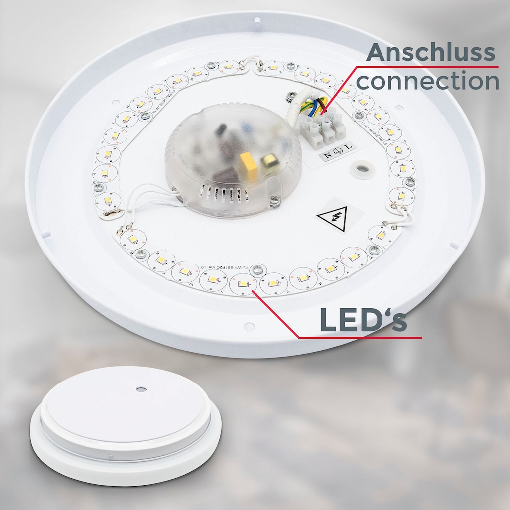 B.K.Licht LED Deckenleuchte »BK_DL1526 CCT-LED Bad-Deckenlampe, Badleuchte mit Fernbedienung«, 1 flammig-flammig