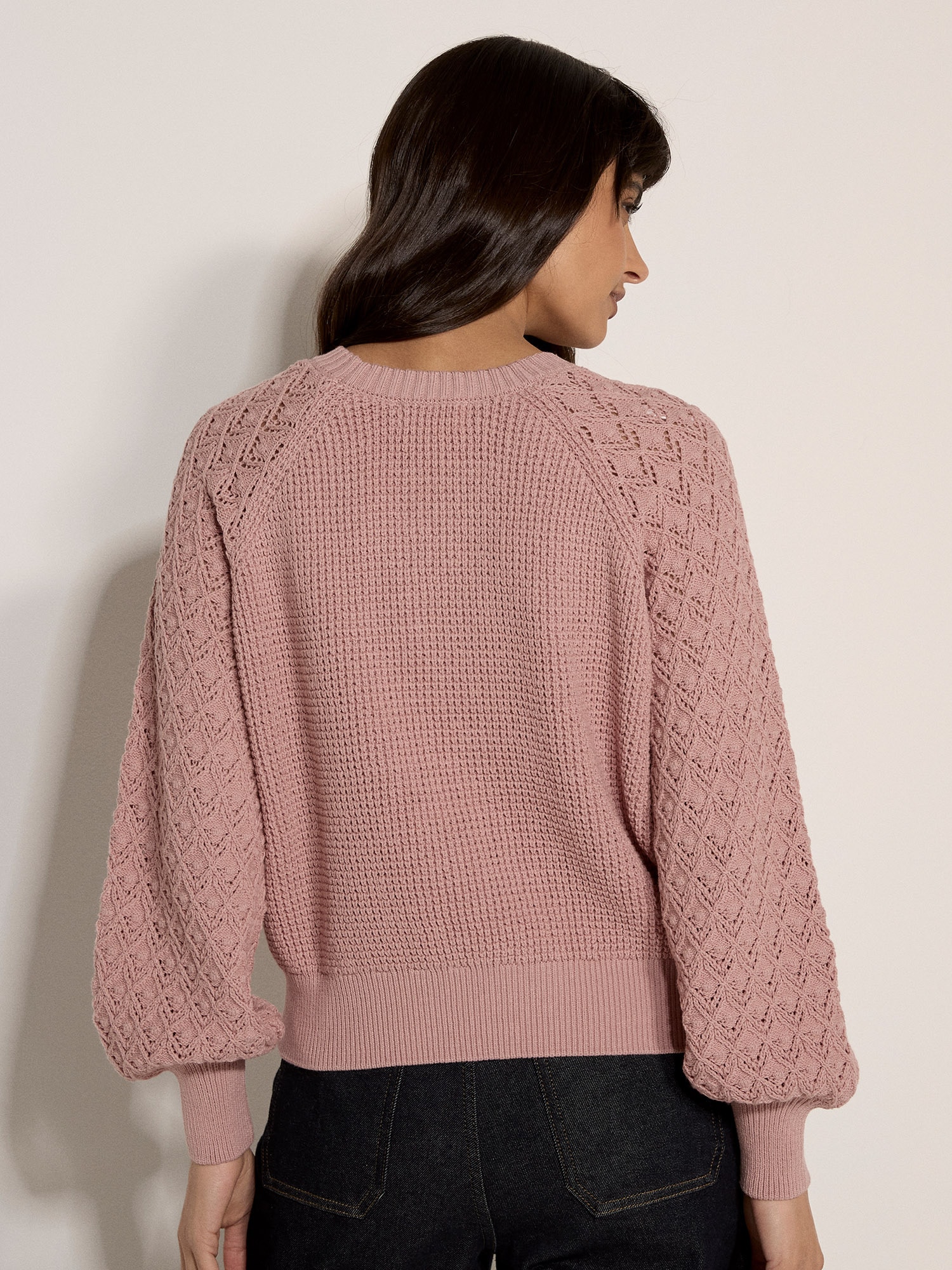 Apricot Strickpullover »Kurzer Pullover aus Pointelle-Waffelstrick« in unifarben
