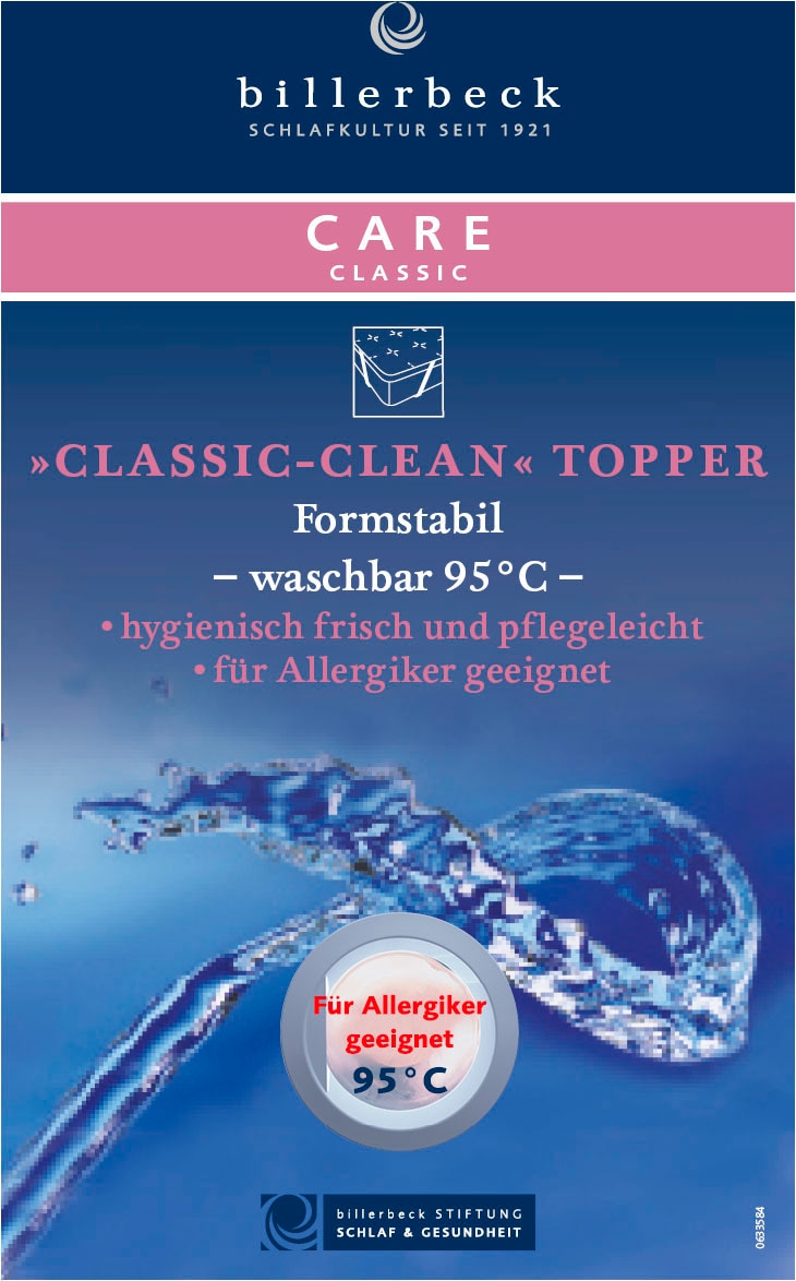 billerbeck Matratzenauflage »721 Classic-Clean«, Die formstabile Matratzenauflage